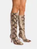Amped Snake Pointed Toe Mid Heel Knee High Boots sold by Public Desire