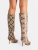 Amped Snake Pointed Toe Mid Heel Knee High Boots sold by Public Desire