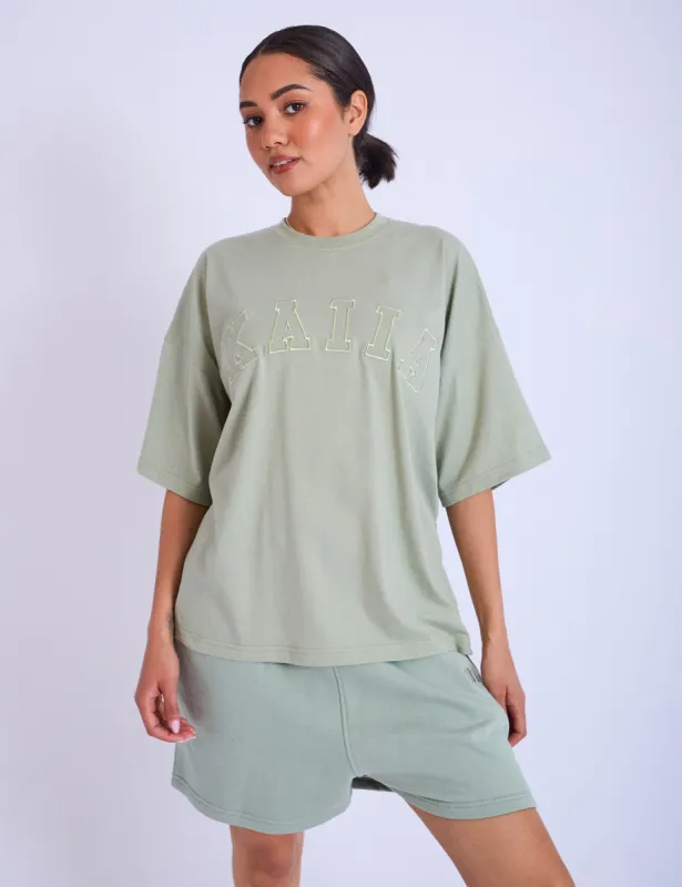 Kaiia Oversized T-shirt Sage Green sold by Public Desire