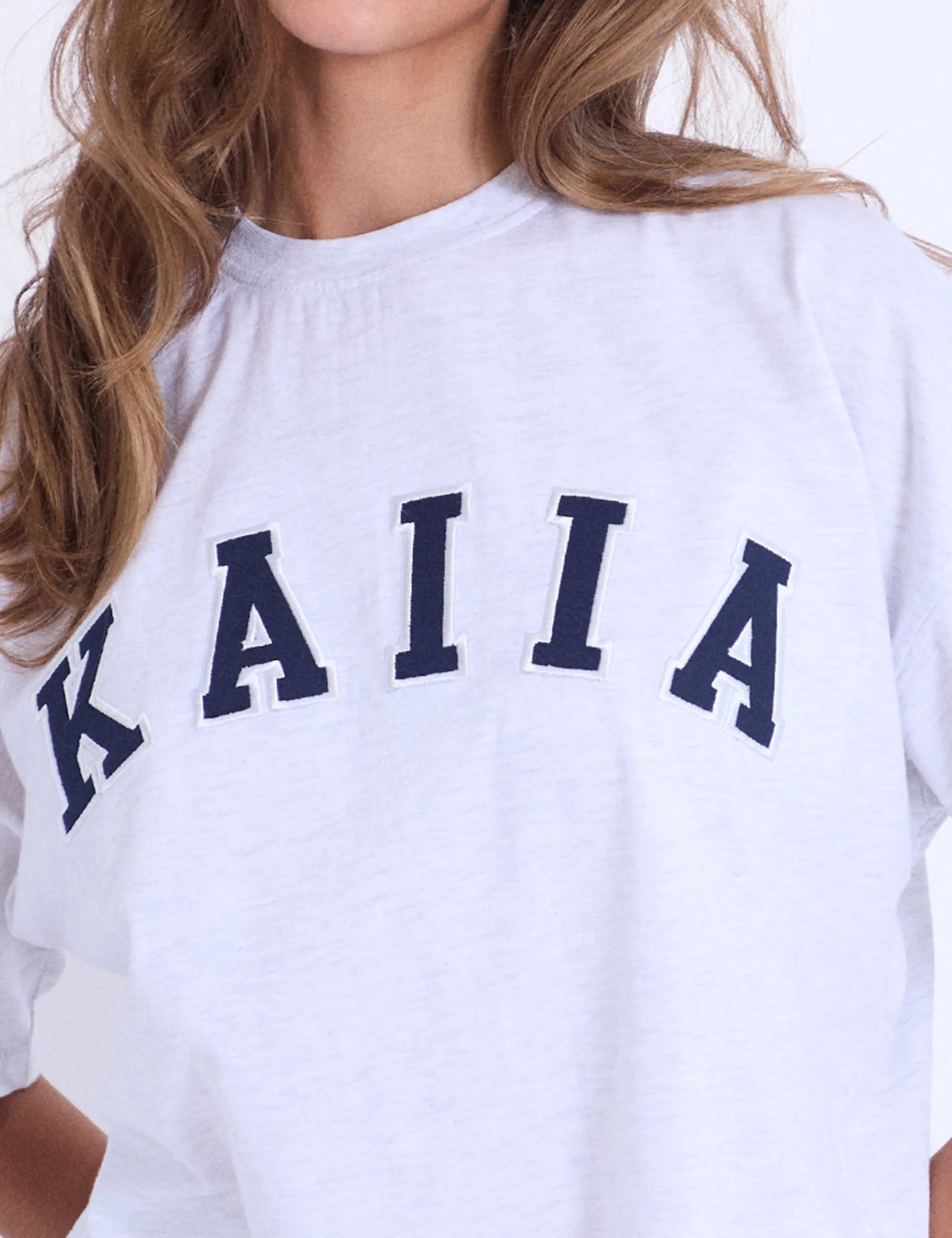 Kaiia Oversized T-shirt Grey Marl & Navy sold by Public Desire product image thumbnail 2