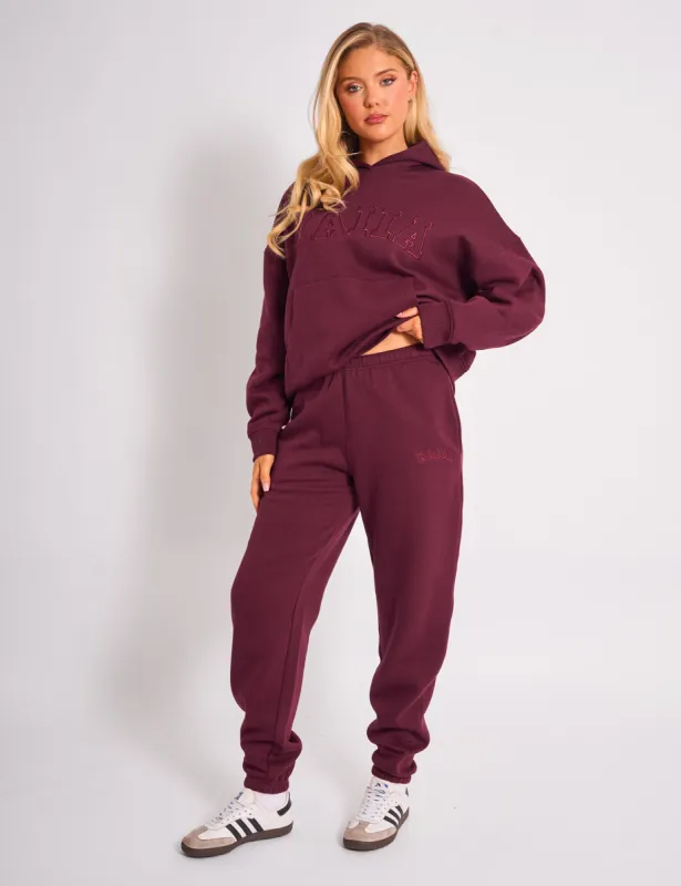 Kaiia Logo Cuffed Joggers Plum sold by Public Desire