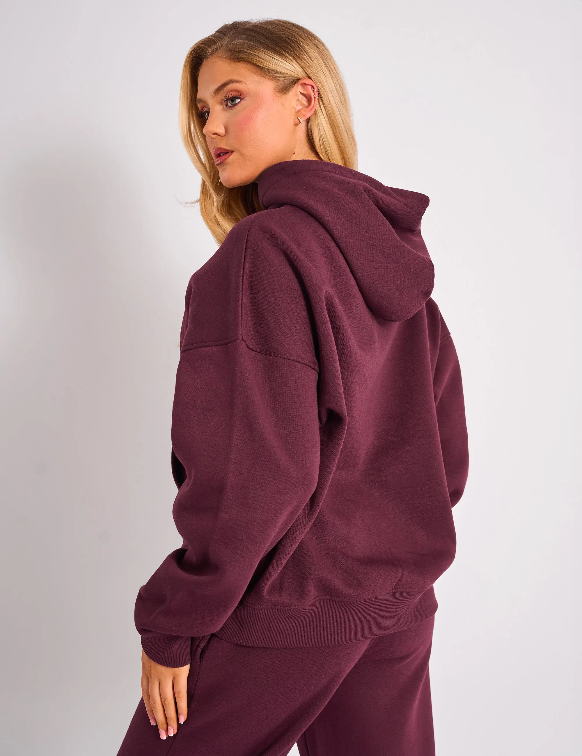 Kaiia Slogan Oversized Hoodie Plum sold by Public Desire product image thumbnail 3