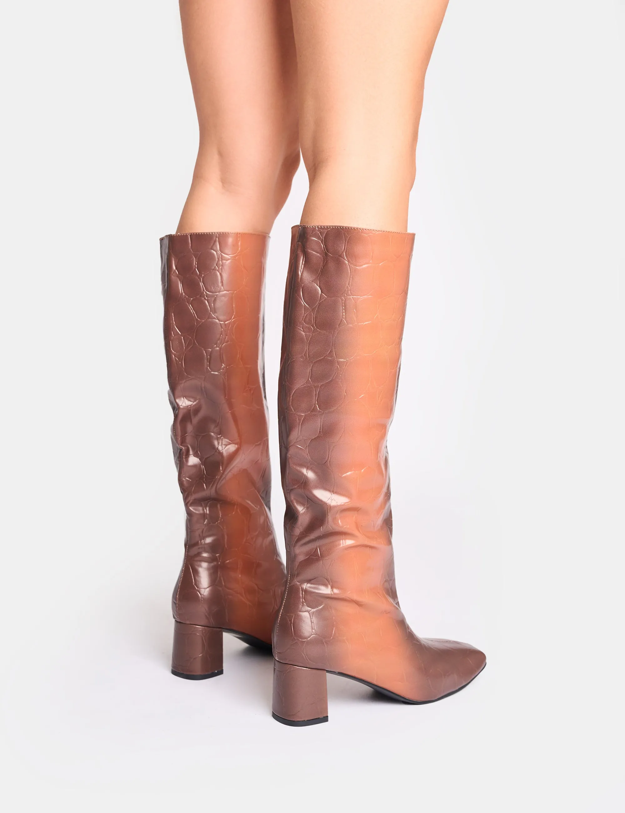 Tamira Brown Ombre Block Heel Knee High Boots sold by Public Desire product image thumbnail 3