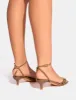 Bimi Khaki Buckle Detail Toe Post Kitten Heels sold by Public Desire