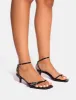 Bimi Black Buckle Detail Toe Post Kitten Heels sold by Public Desire