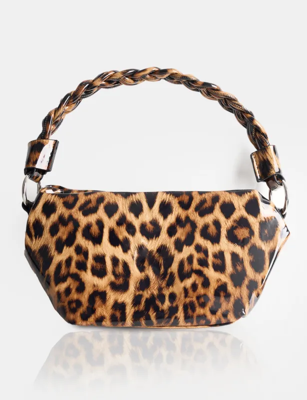 Lillian Leopard Satin Woven Strap Shoulder Bag made by Public Desire
