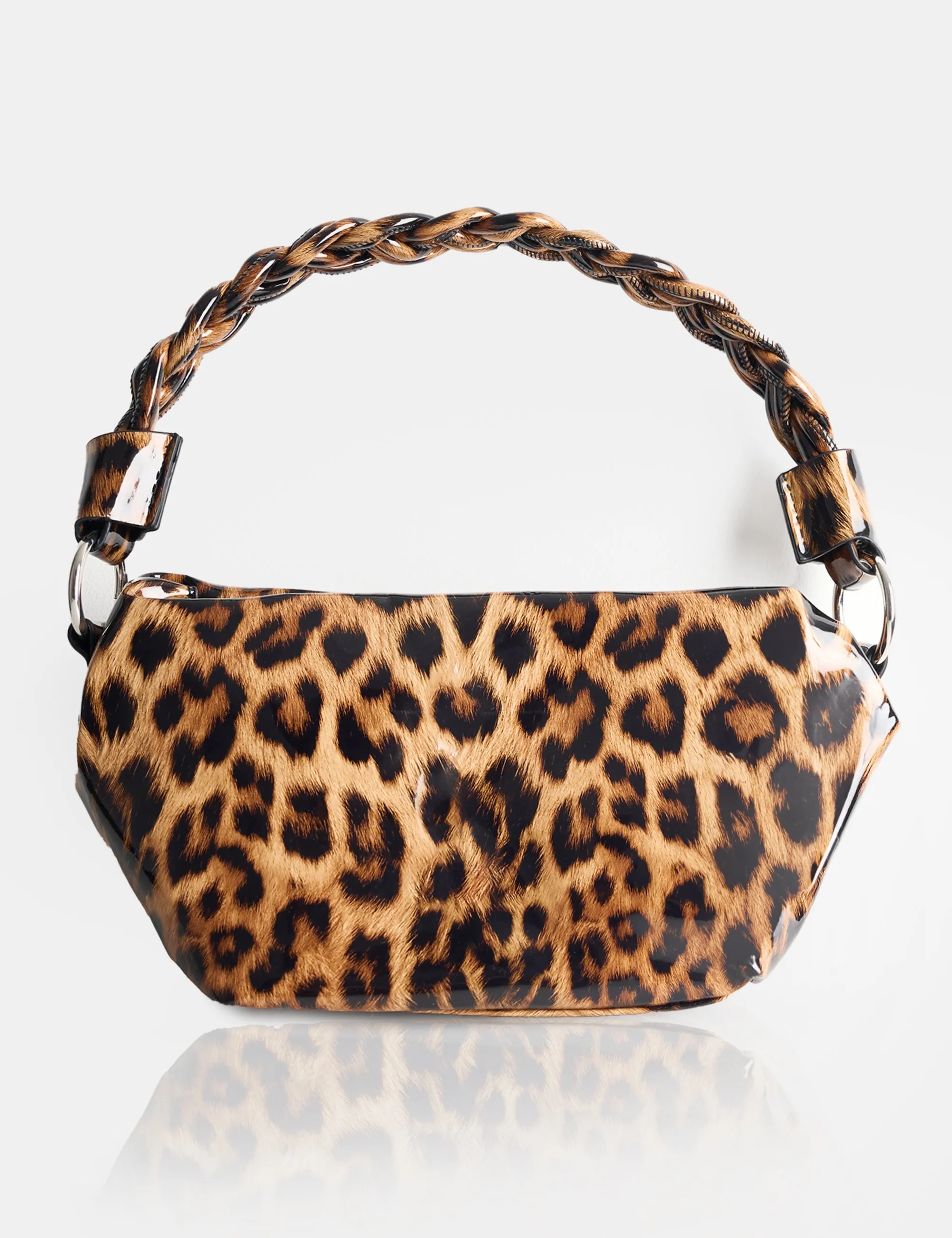 Lillian Leopard Satin Woven Strap Shoulder Bag sold by Public Desire