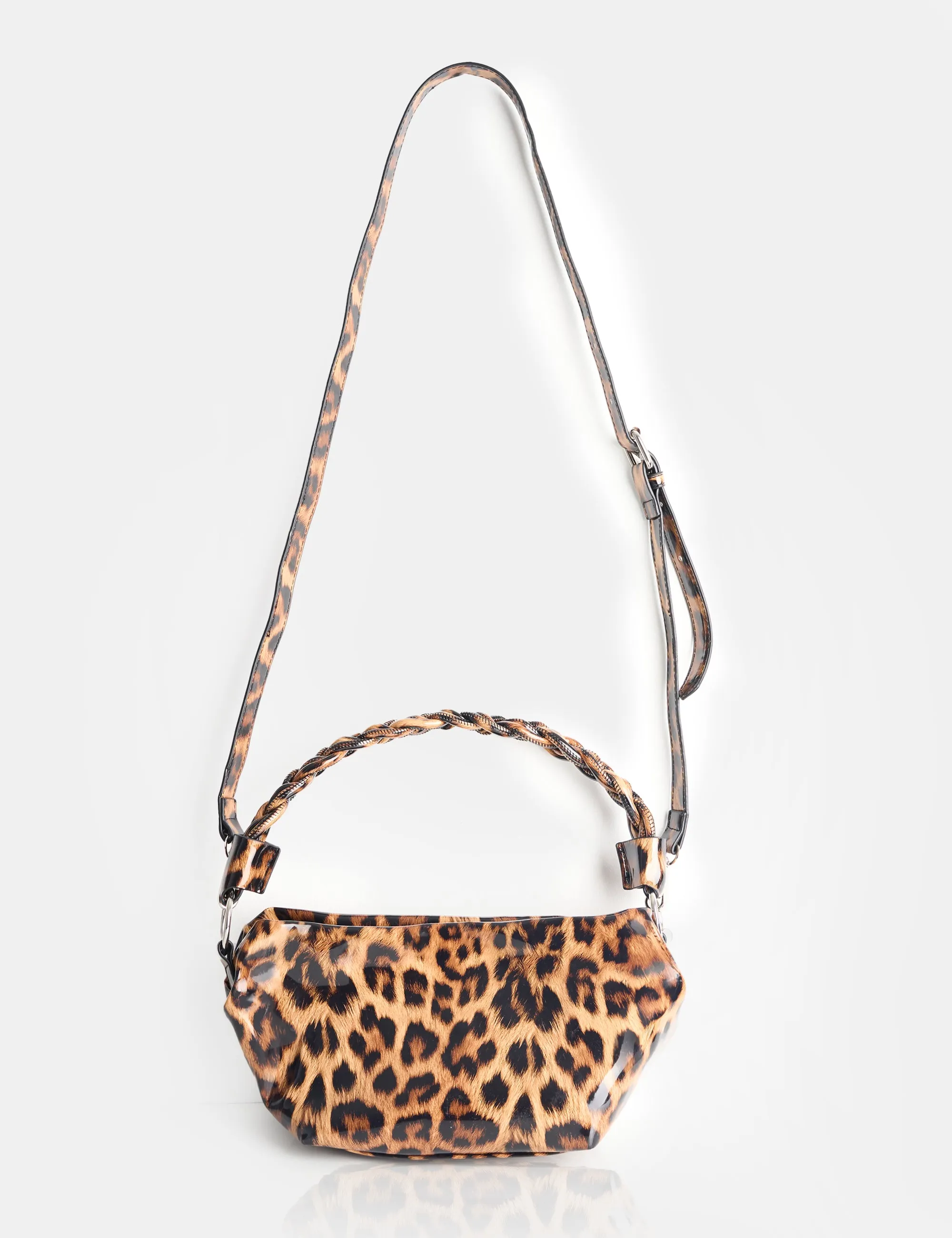 Lillian Leopard Satin Woven Strap Shoulder Bag sold by Public Desire product image thumbnail 4