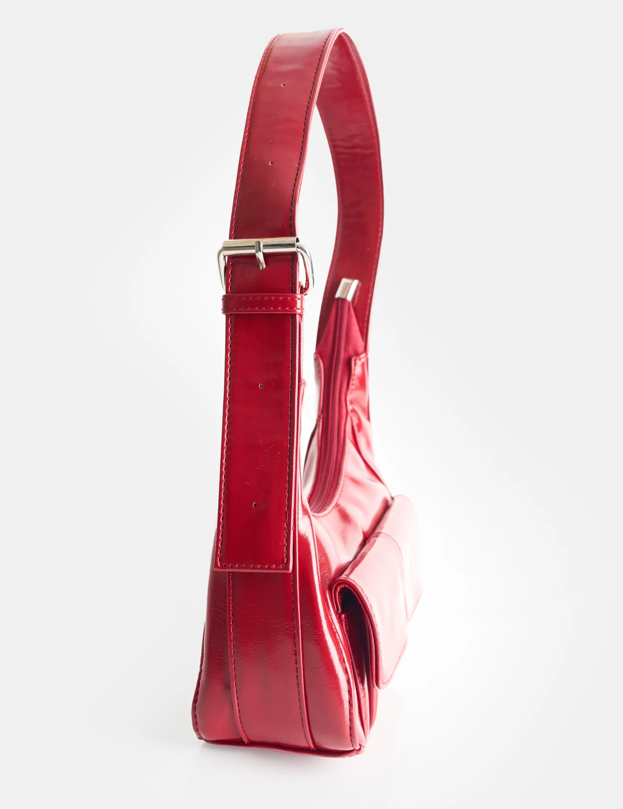 Ronda Red Pocket Detail Shoulder Bag sold by Public Desire product image thumbnail 2