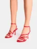 Free Spirit Red Strappy Round Toe Mid Heels sold by Public Desire