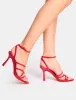 Free Spirit Red Strappy Round Toe Mid Heels sold by Public Desire