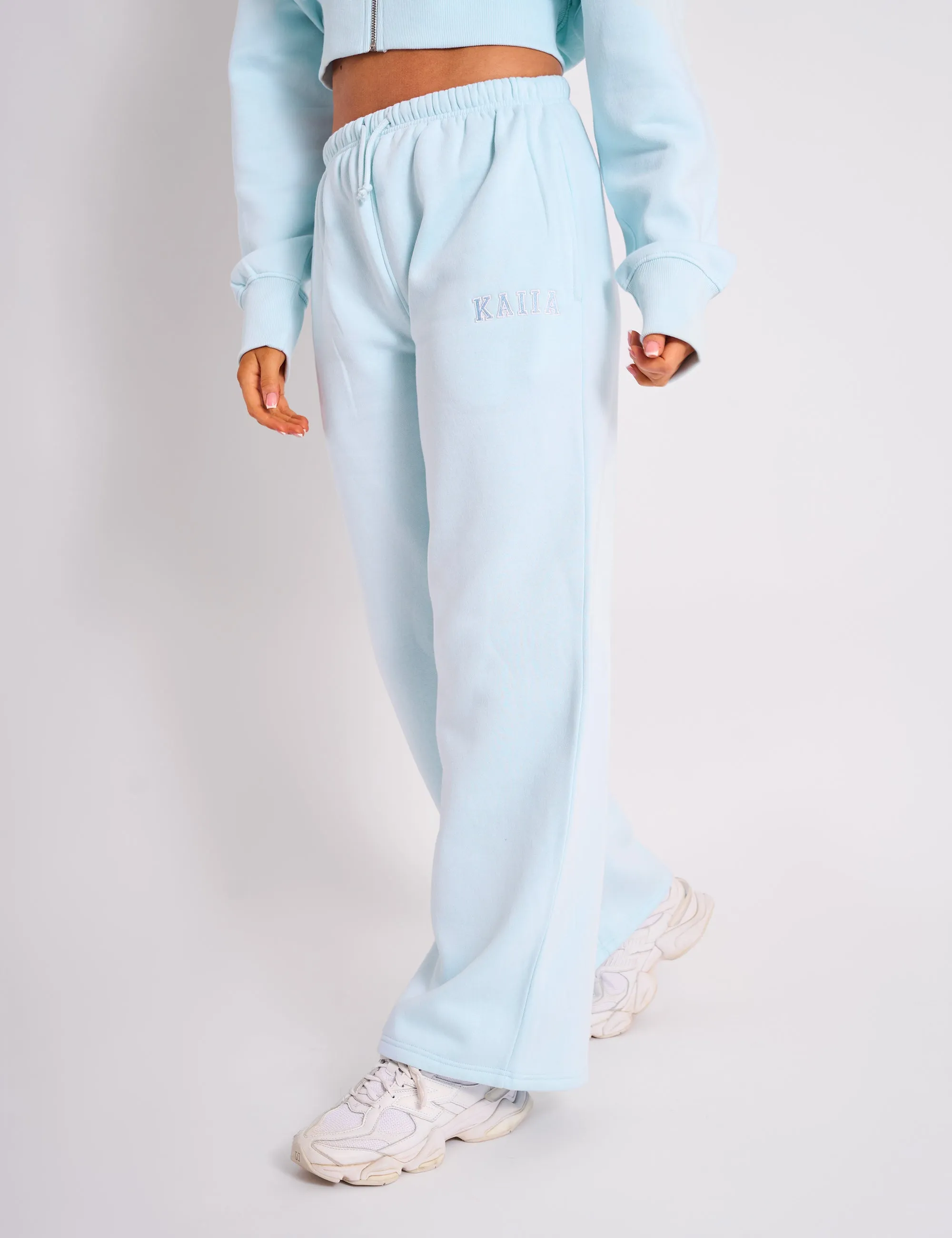 Kaiia Logo Wide Leg Joggers Light Blue sold by Public Desire product image thumbnail 2