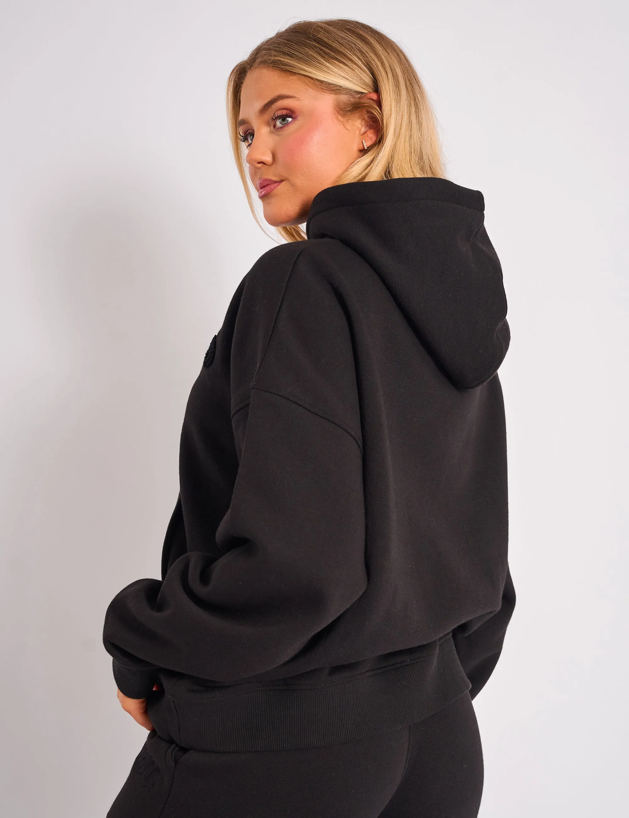 Kaiia Studio Borg Bubble Logo Oversized Hoodie Black sold by Public Desire product image thumbnail 2