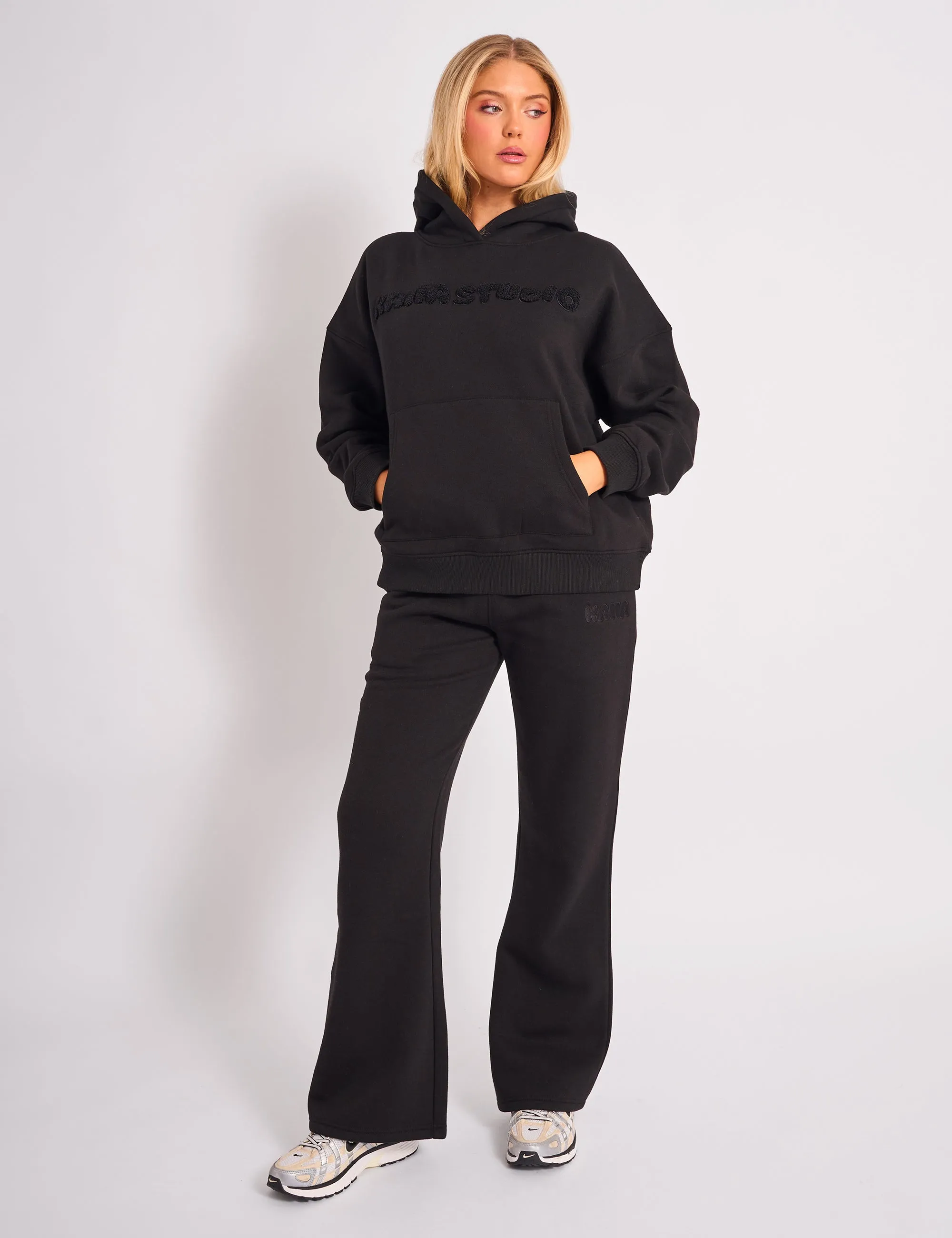 Kaiia Studio Borg Bubble Logo Oversized Hoodie Black sold by Public Desire product image thumbnail 3