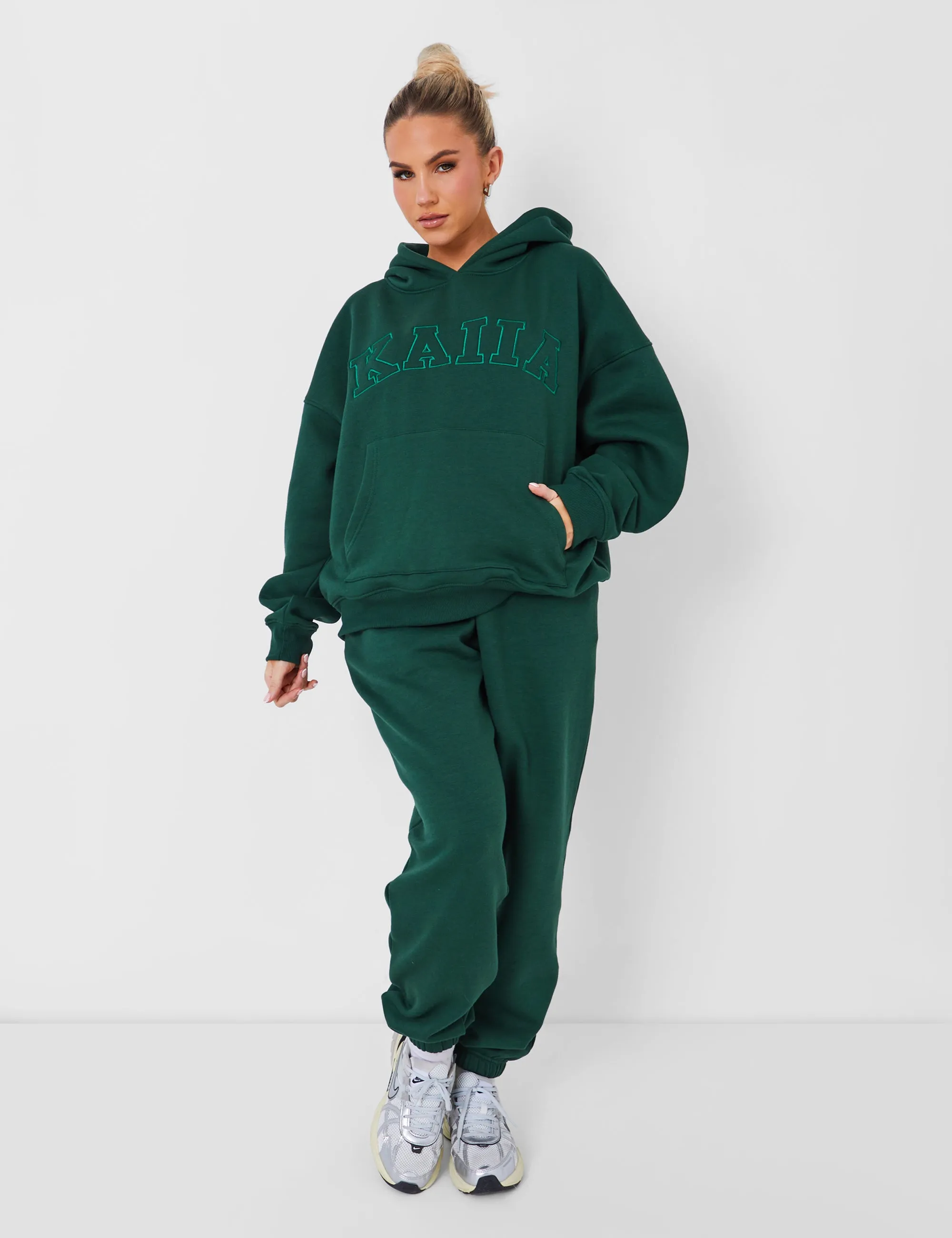 Kaiia Oversized Logo Hoodie Forest Green sold by Public Desire product image thumbnail 4