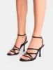 Free Spirit Black Strappy Round Toe Mid Heels sold by Public Desire