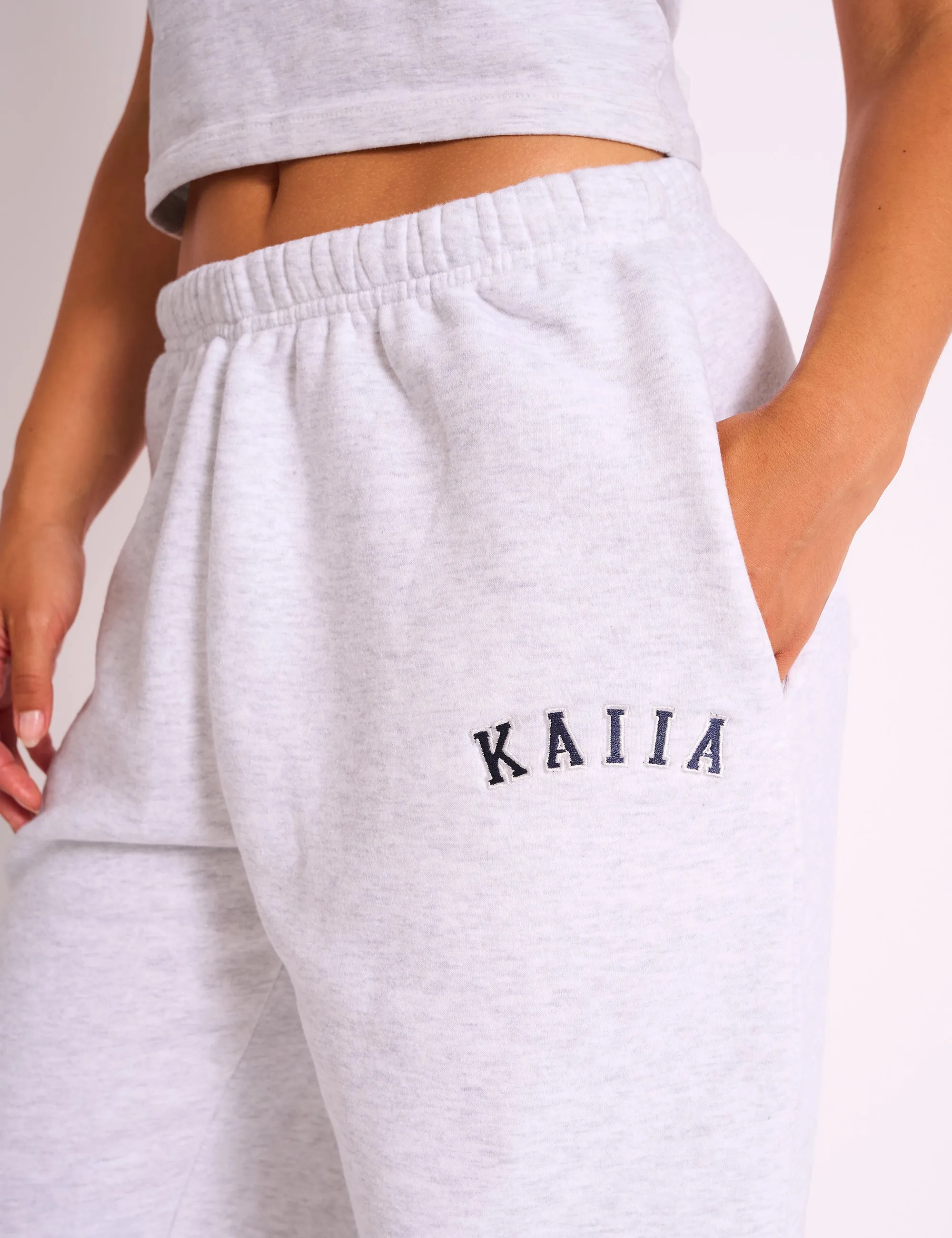 Kaiia Logo Cuffed Joggers Light Grey Marl sold by Public Desire product image thumbnail 4