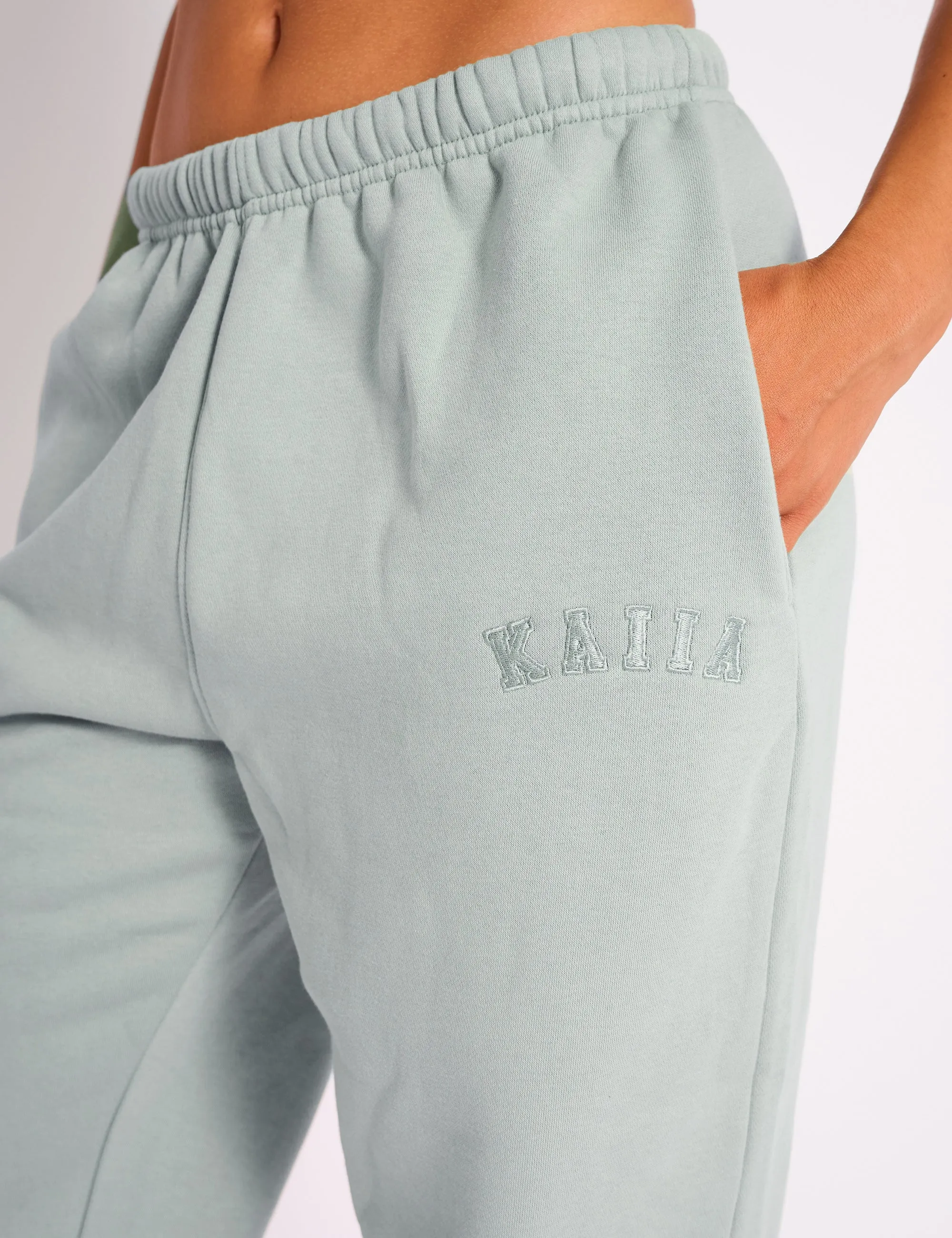 Kaiia Logo Cuffed Joggers Sage Green sold by Public Desire product image thumbnail 4