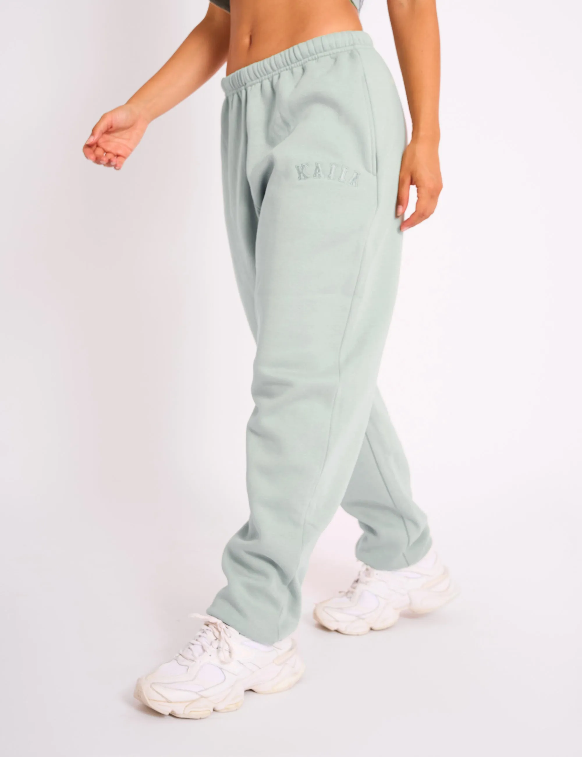 Kaiia Logo Cuffed Joggers Sage Green sold by Public Desire product image thumbnail 2