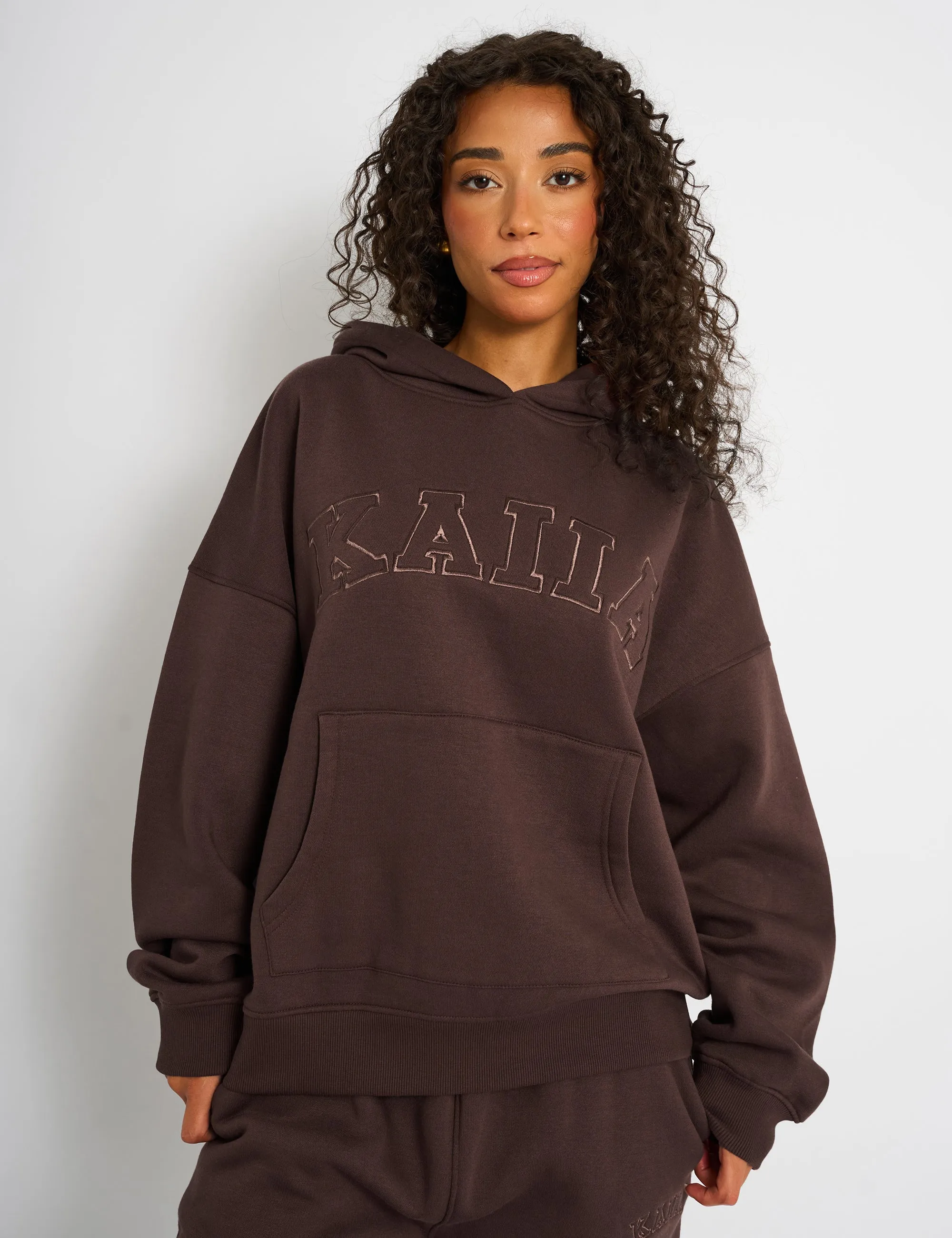 Kaiia Slogan Oversized Hoodie Mocha sold by Public Desire