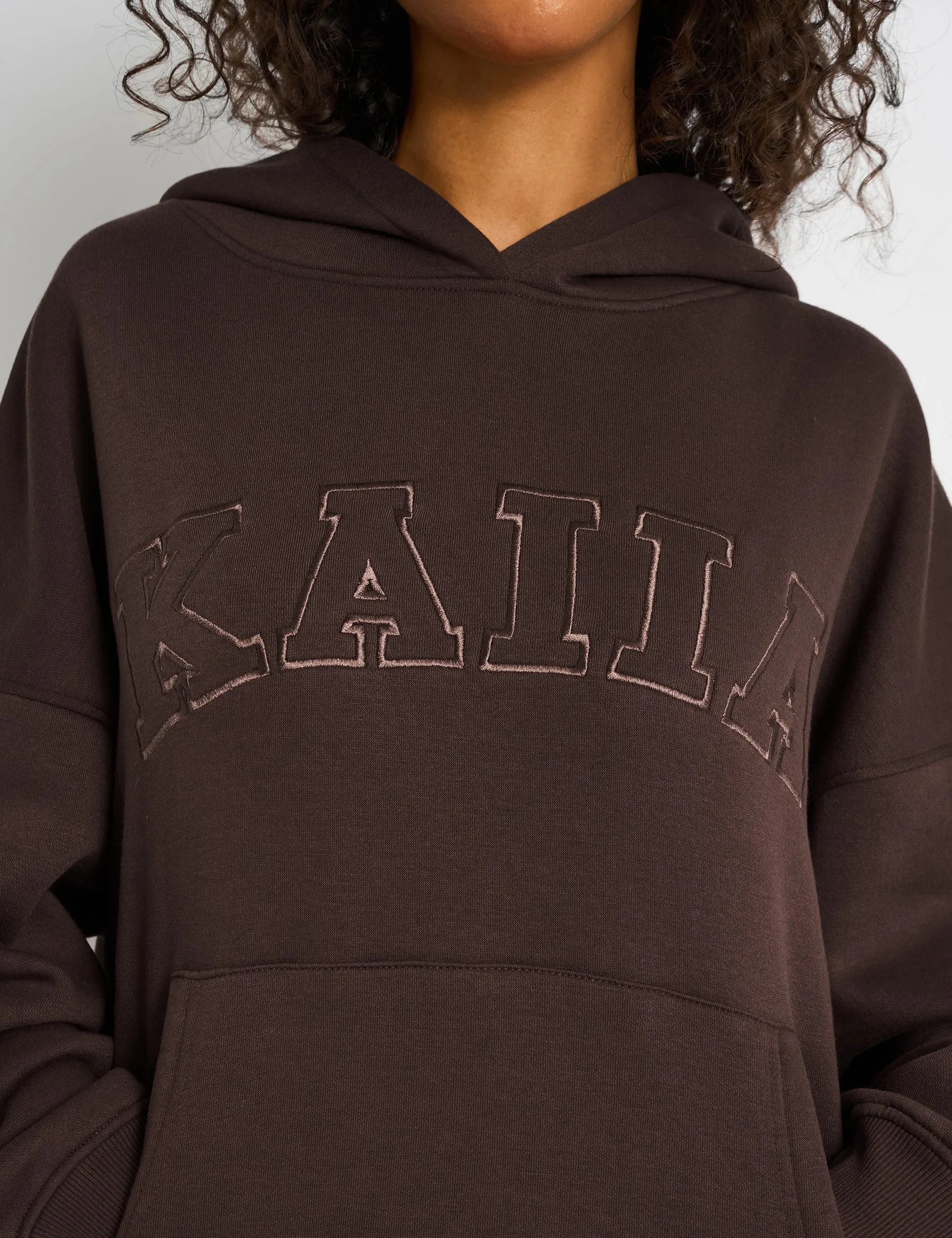 Kaiia Slogan Oversized Hoodie Mocha sold by Public Desire product image thumbnail 2