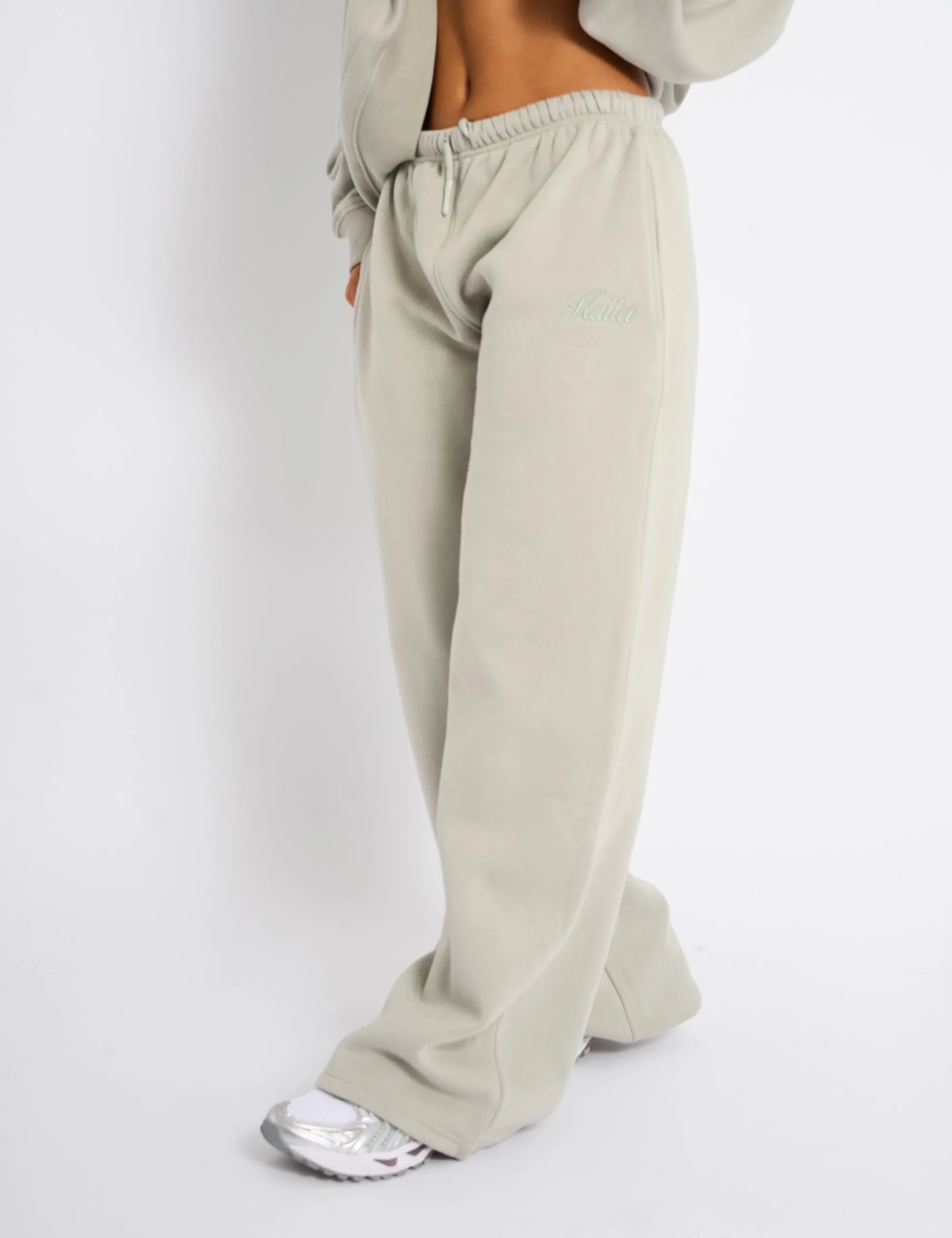 Kaiia Studio Script Logo Wide Leg Joggers Matcha sold by Public Desire product image thumbnail 2