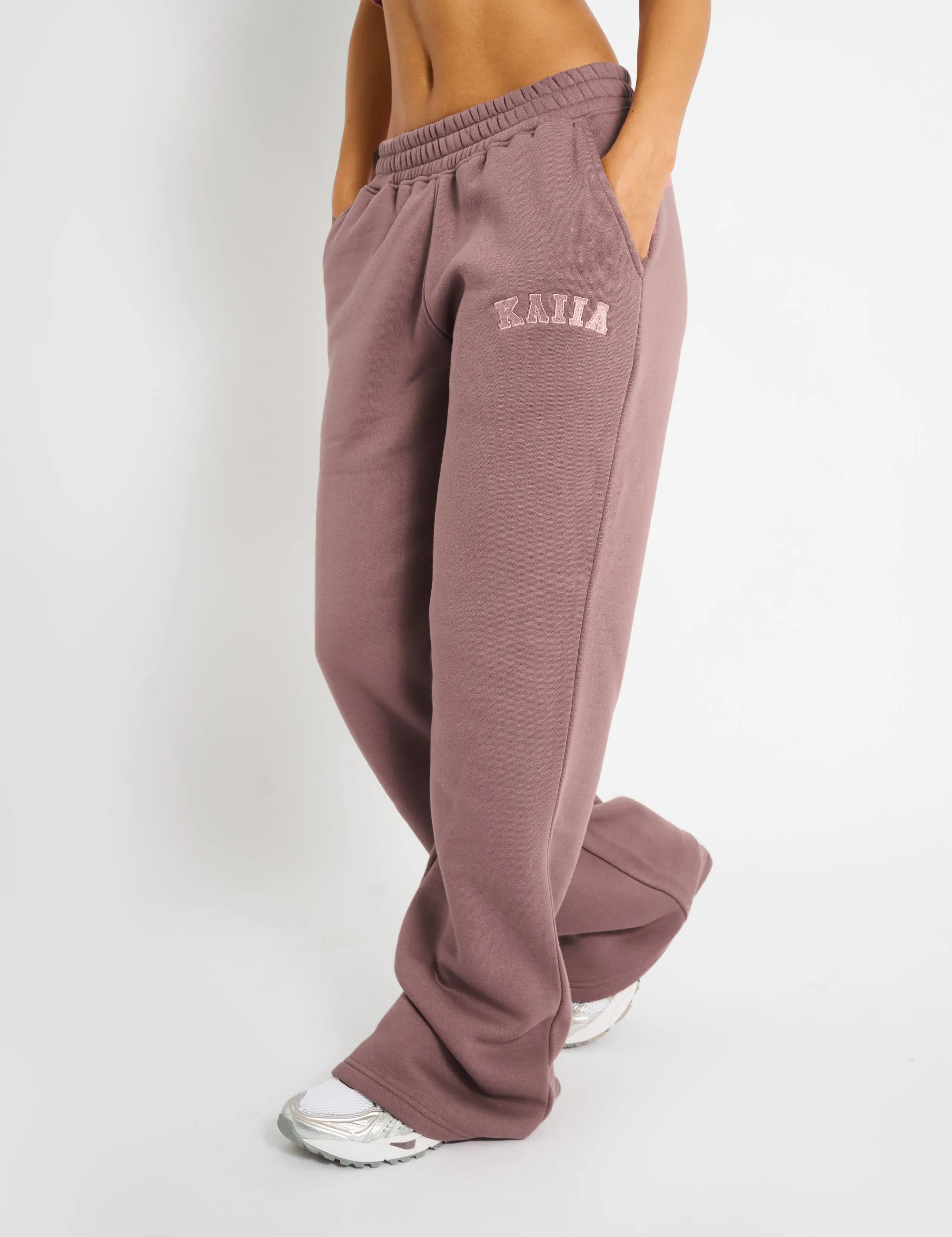 Kaiia Logo Wide Leg Joggers Rose sold by Public Desire product image thumbnail 2