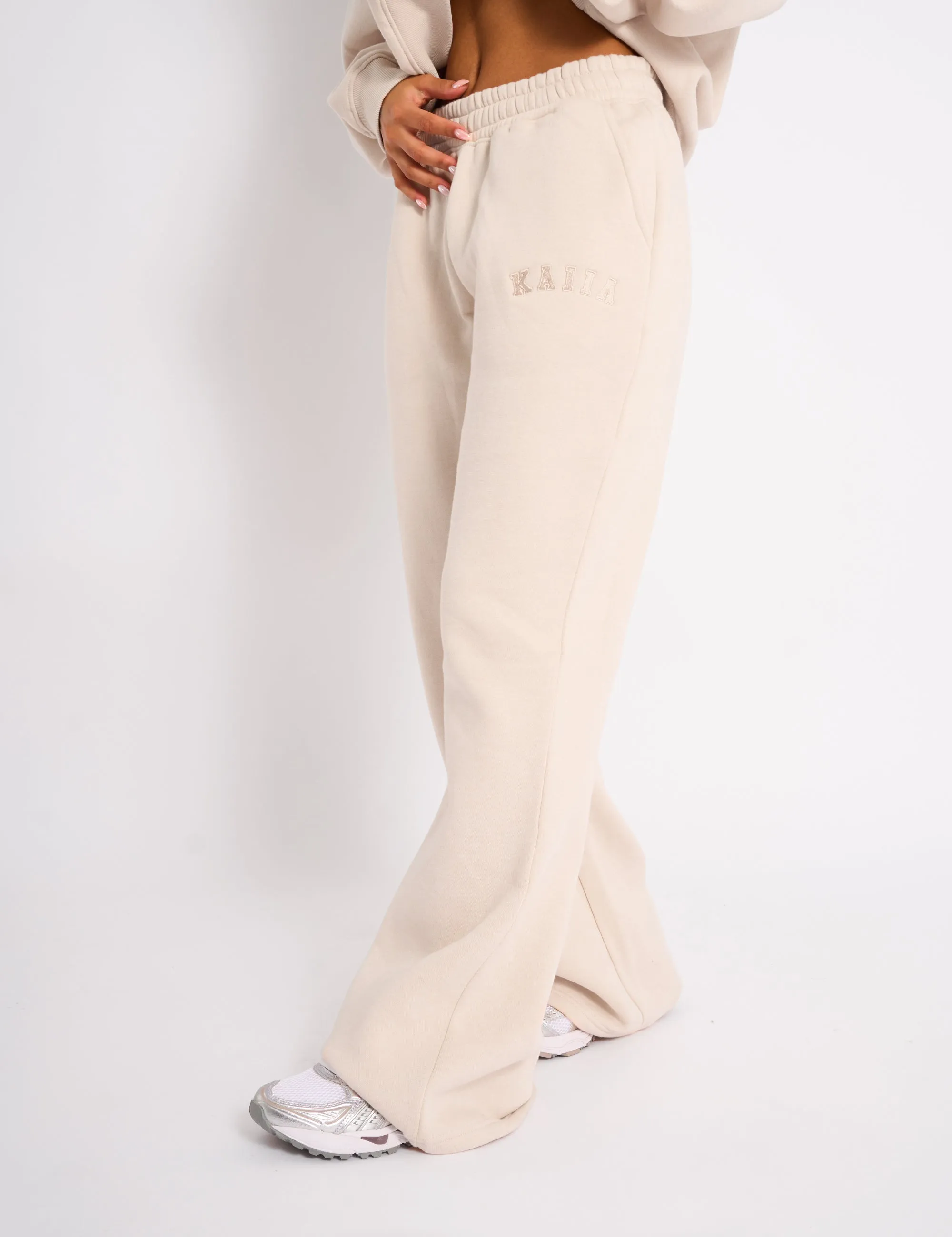 Kaiia Logo Wide Leg Joggers Cream sold by Public Desire product image thumbnail 2