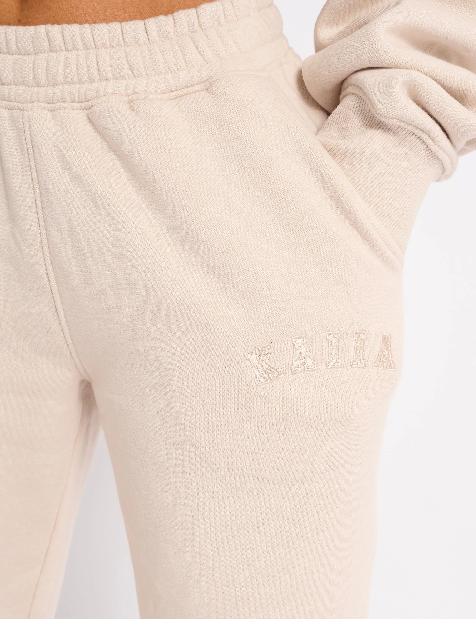 Kaiia Logo Wide Leg Joggers Cream sold by Public Desire product image thumbnail 4