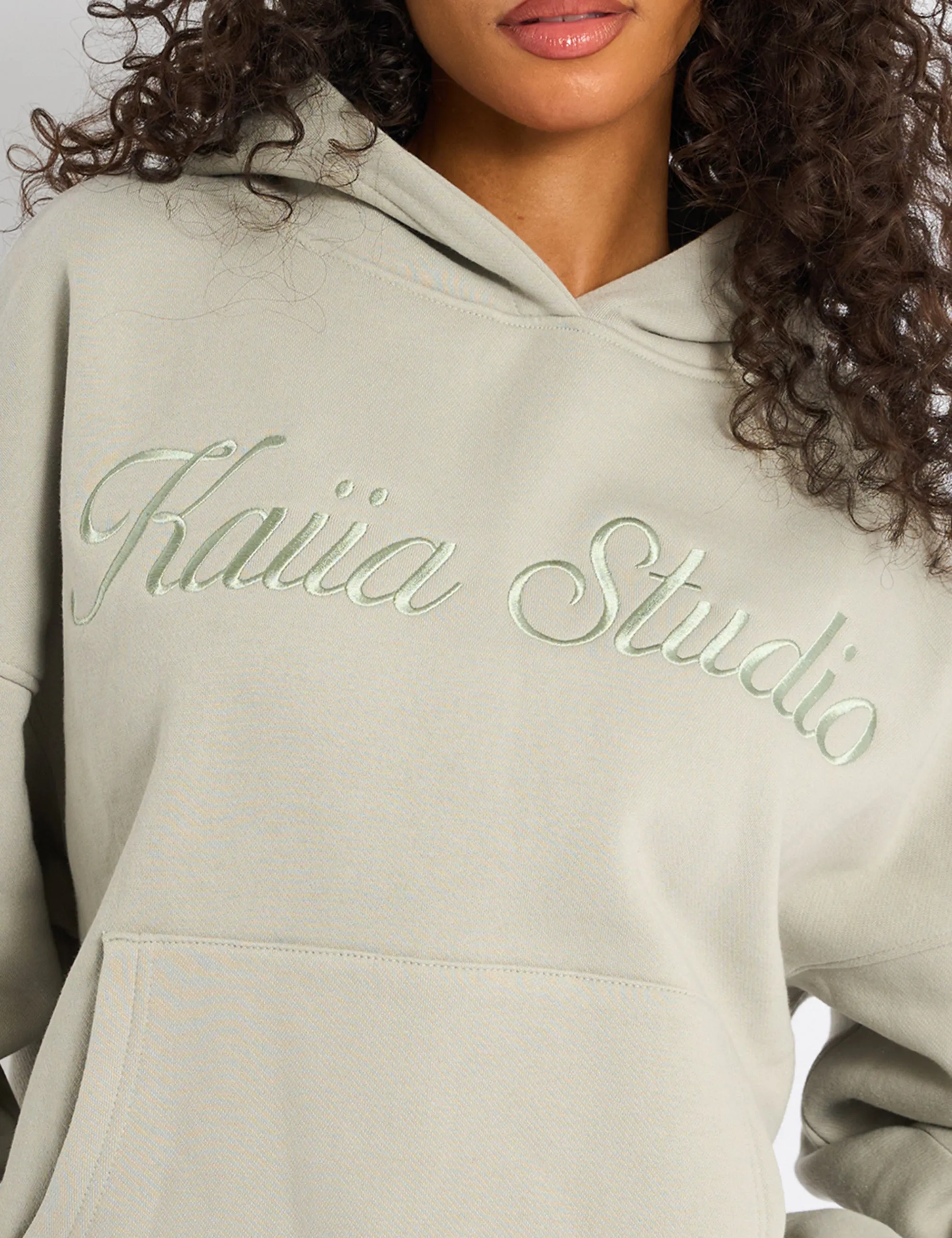 Kaiia Studio Script Logo Oversized Hoodie Matcha sold by Public Desire product image thumbnail 2