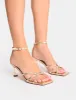 Samya Gold Wide Fit Minimal Strap Mid Heels sold by Public Desire