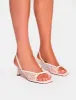 Tosca White Lace Detail Slingback Mid Heels sold by Public Desire