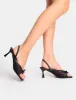 Tosca Black Lace Detail Slingback Mid Heels sold by Public Desire