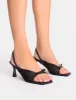 Tosca Black Lace Detail Slingback Mid Heels sold by Public Desire