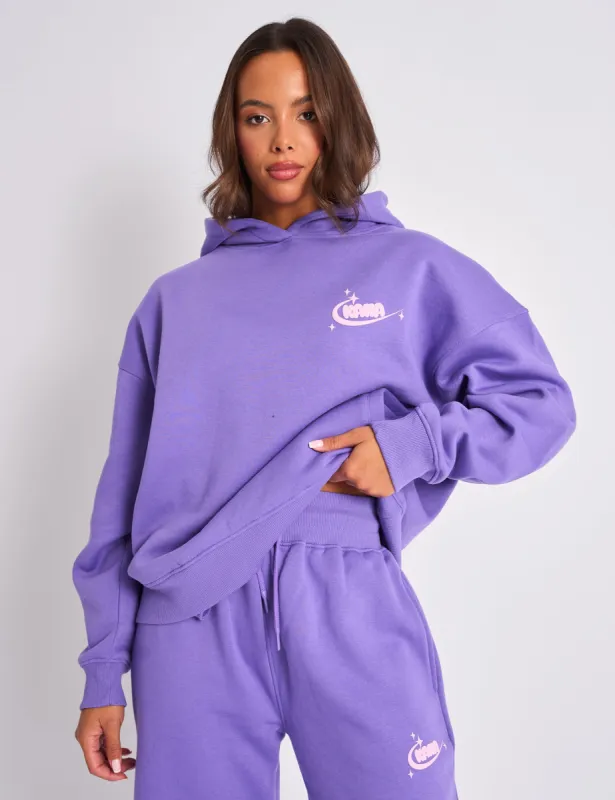Kaiia Star Graphic Oversized Hoodie Purple sold by Public Desire