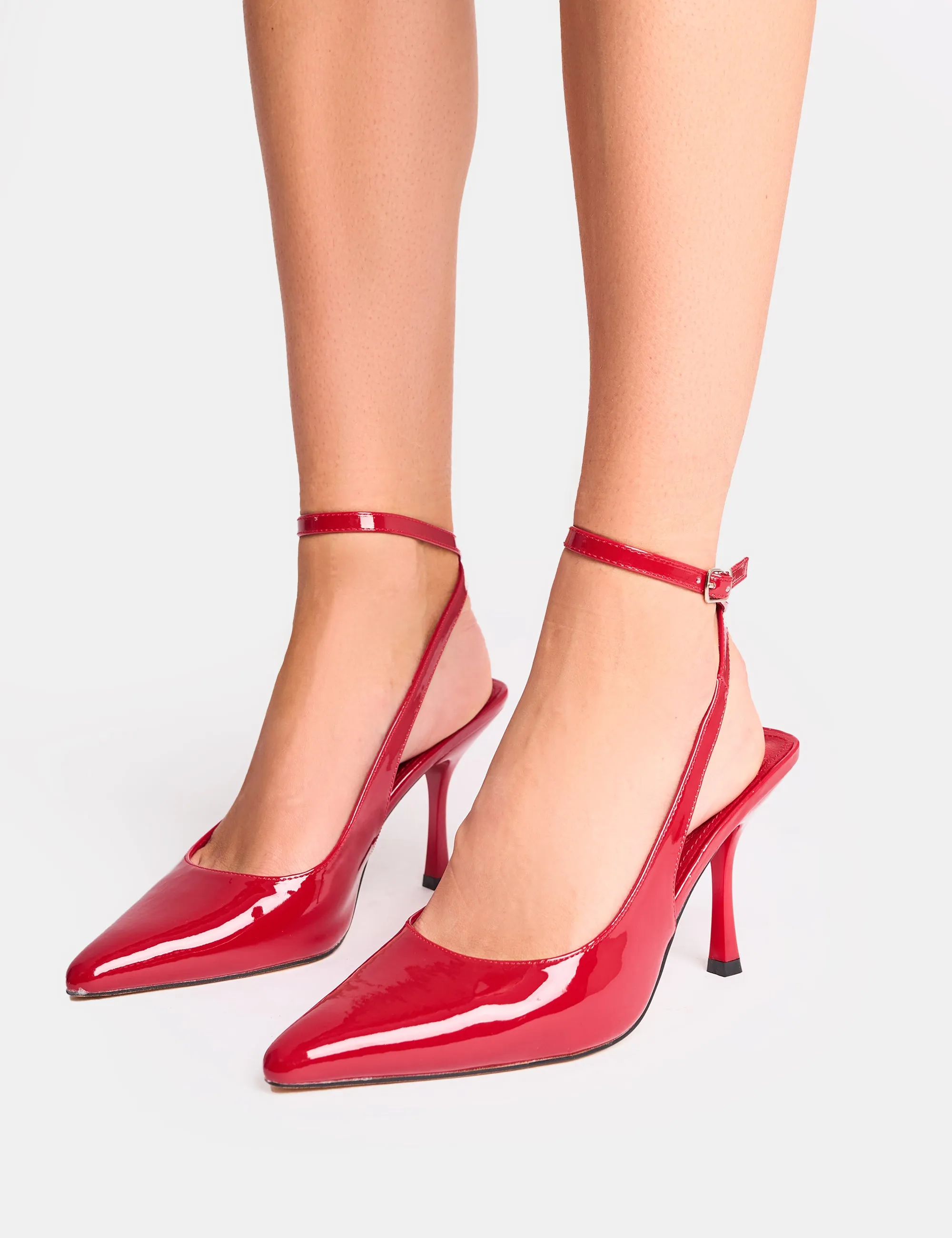 Sweet Talk Red Ankle Strap Court Heels sold by Public Desire product image thumbnail 4
