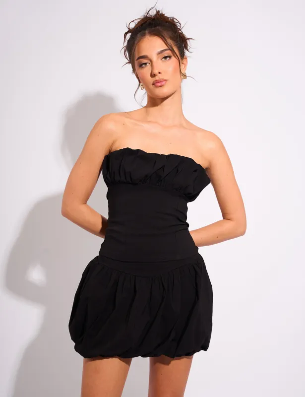 Ruffle Bandeau Top Black sold by Public Desire