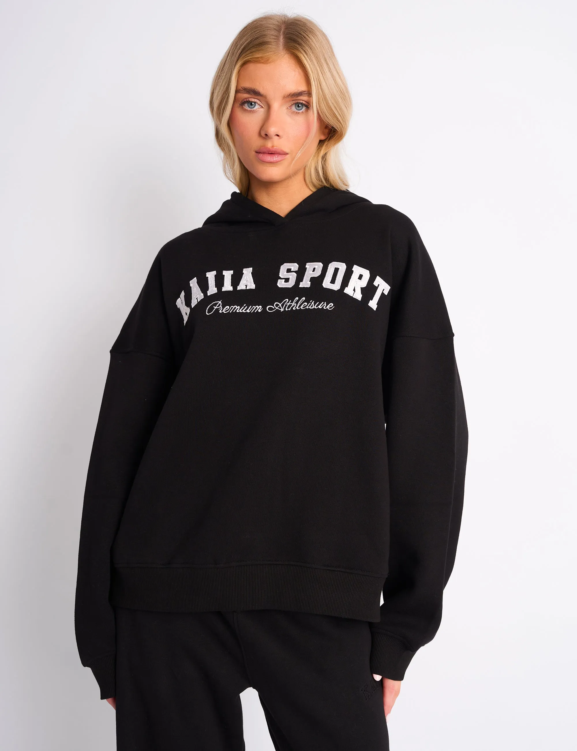 Kaiia Sport Oversized Hoodie Black & White sold by Public Desire