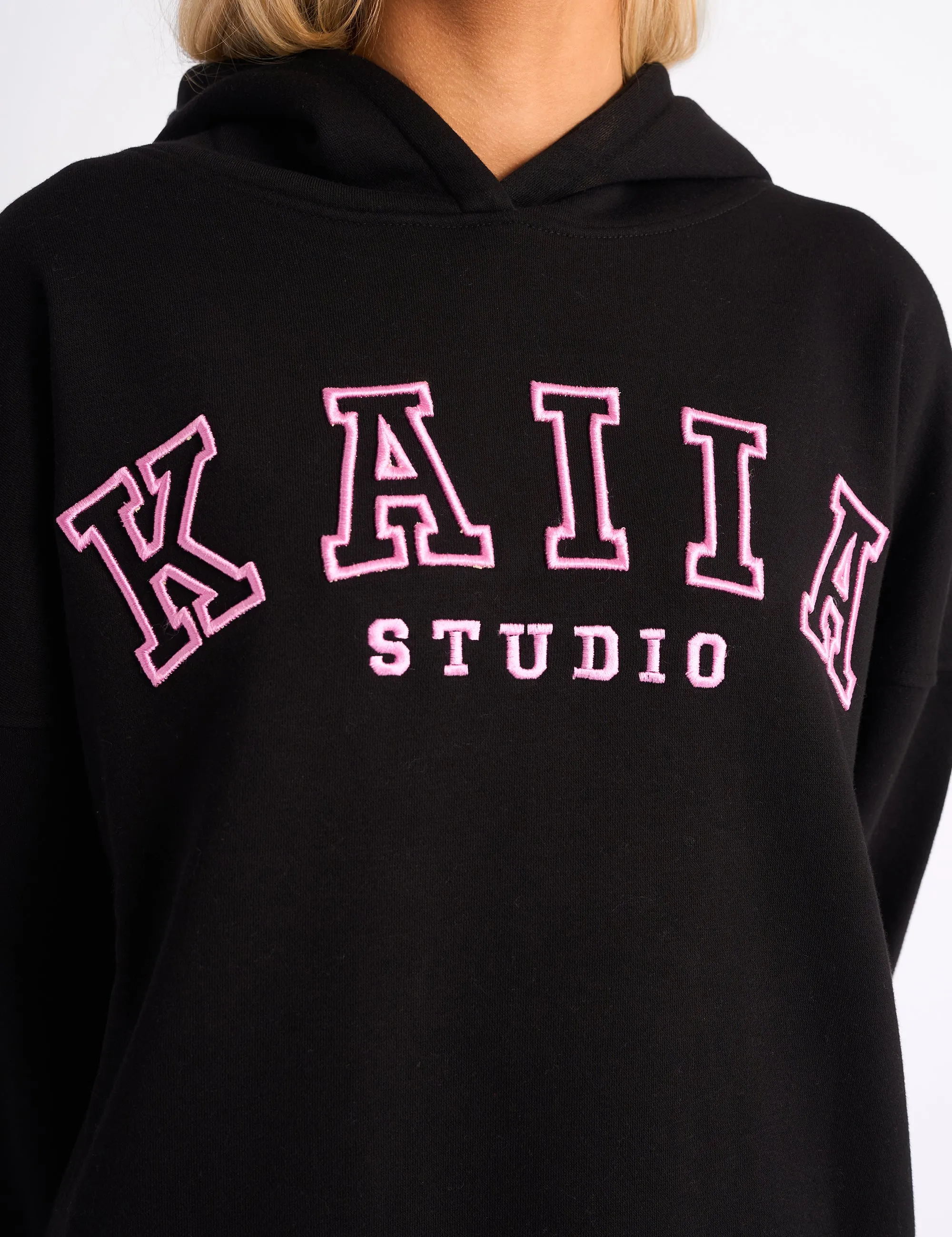 Kaiia Slogan Oversized Hoodie Black & Pink sold by Public Desire product image thumbnail 4