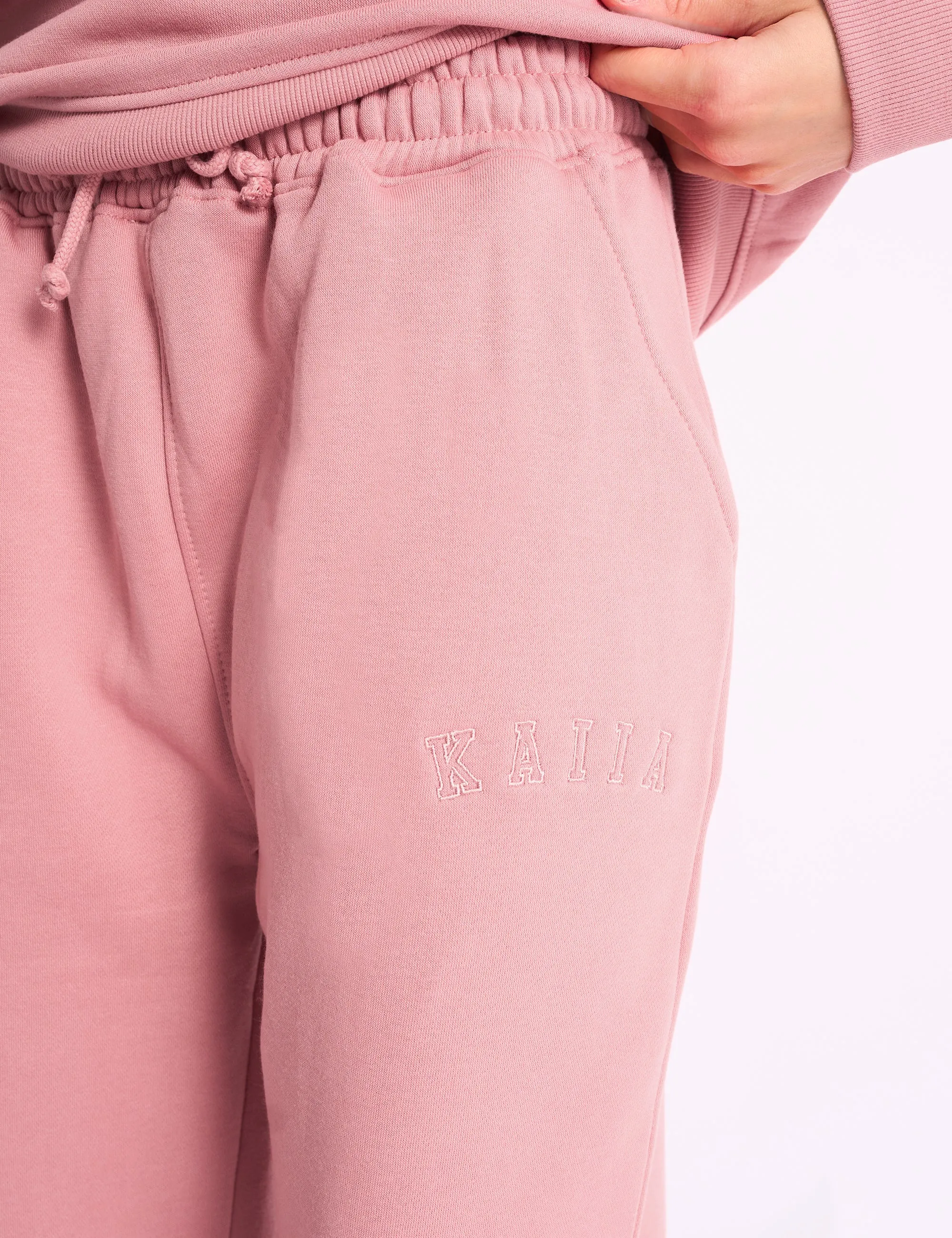 Kaiia Logo Wide Leg Jogger Blusher sold by Public Desire product image thumbnail 4