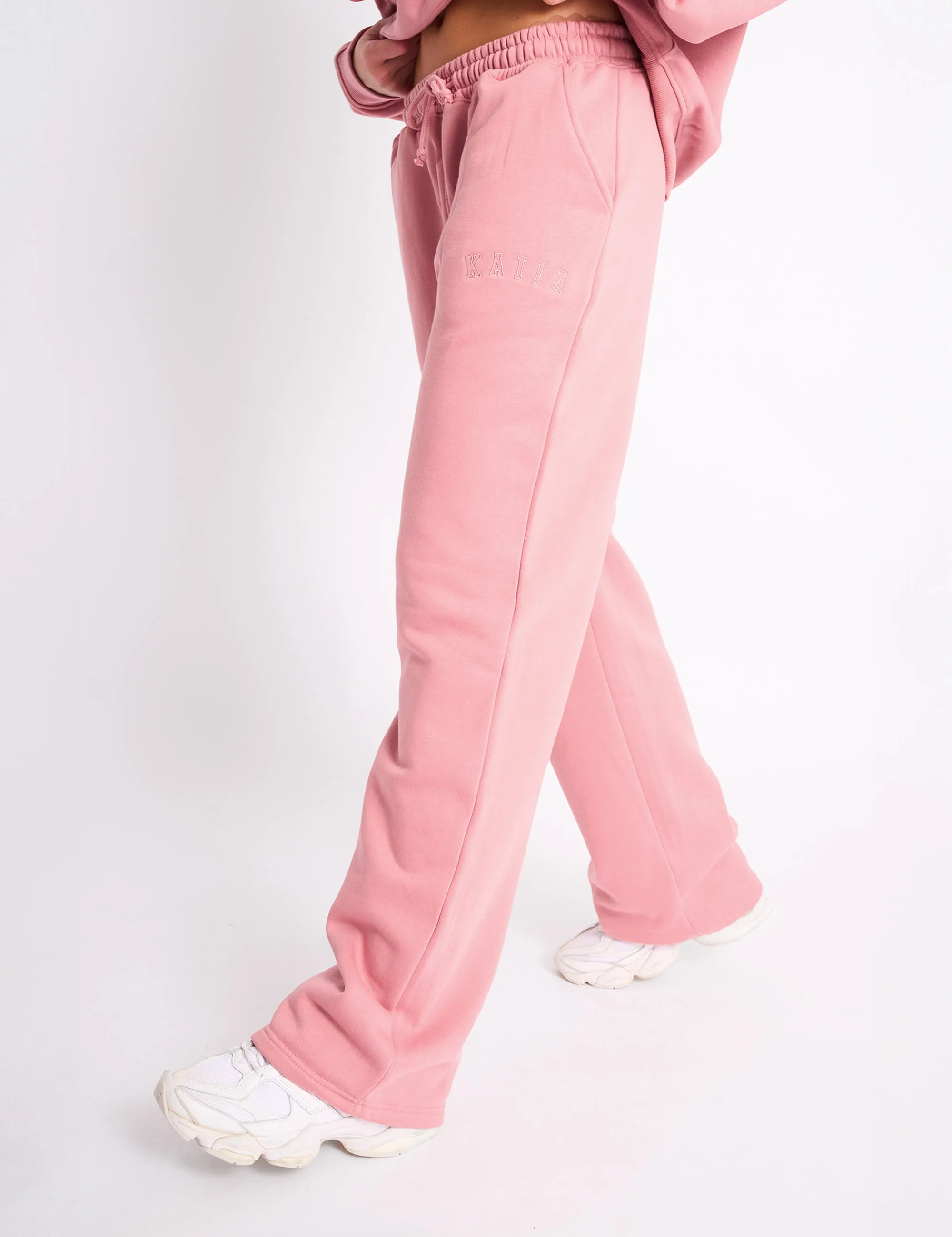 Kaiia Logo Wide Leg Jogger Blusher sold by Public Desire product image thumbnail 2