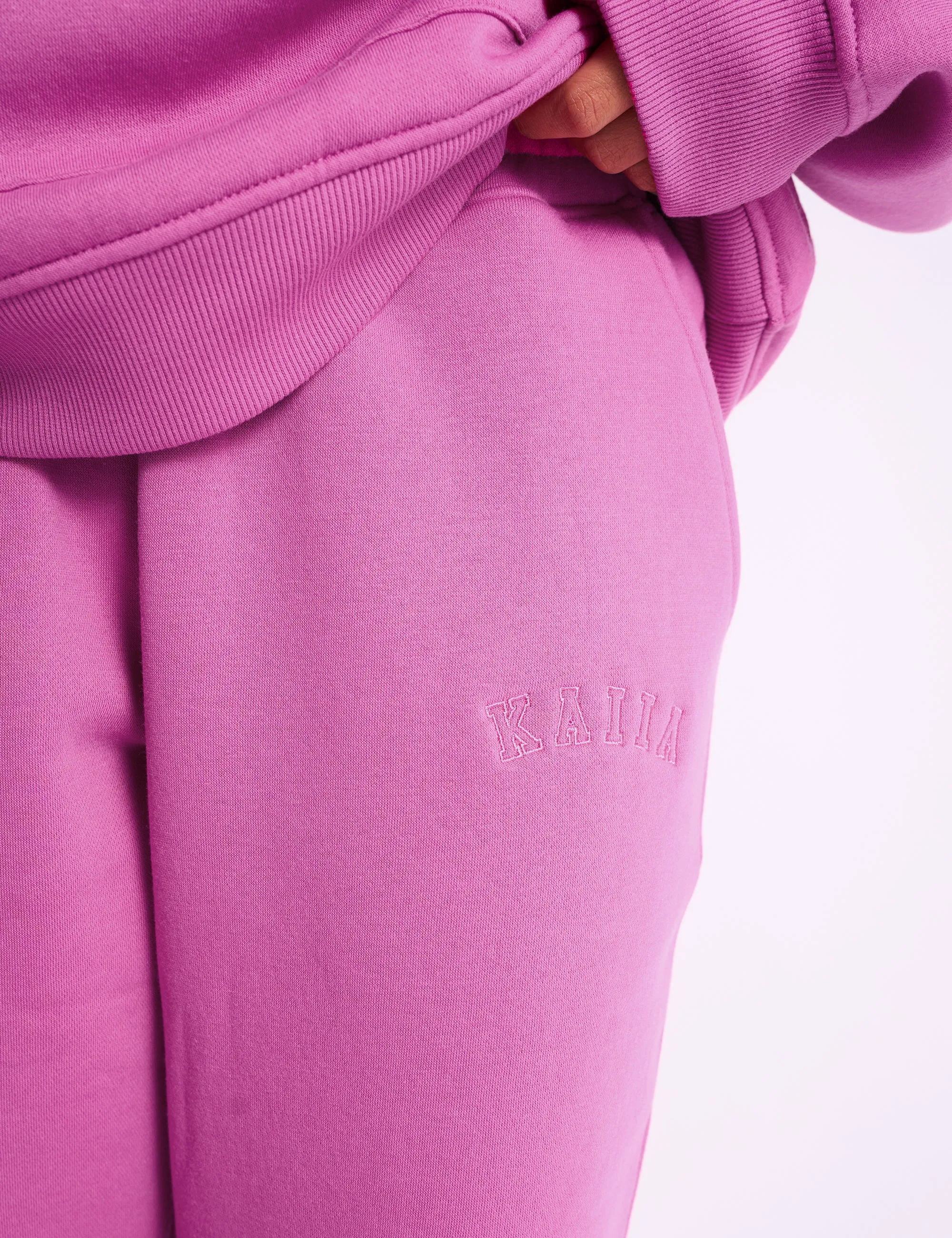 Kaiia Logo Wide Leg Joggers Bubblegum Pink sold by Public Desire product image thumbnail 4