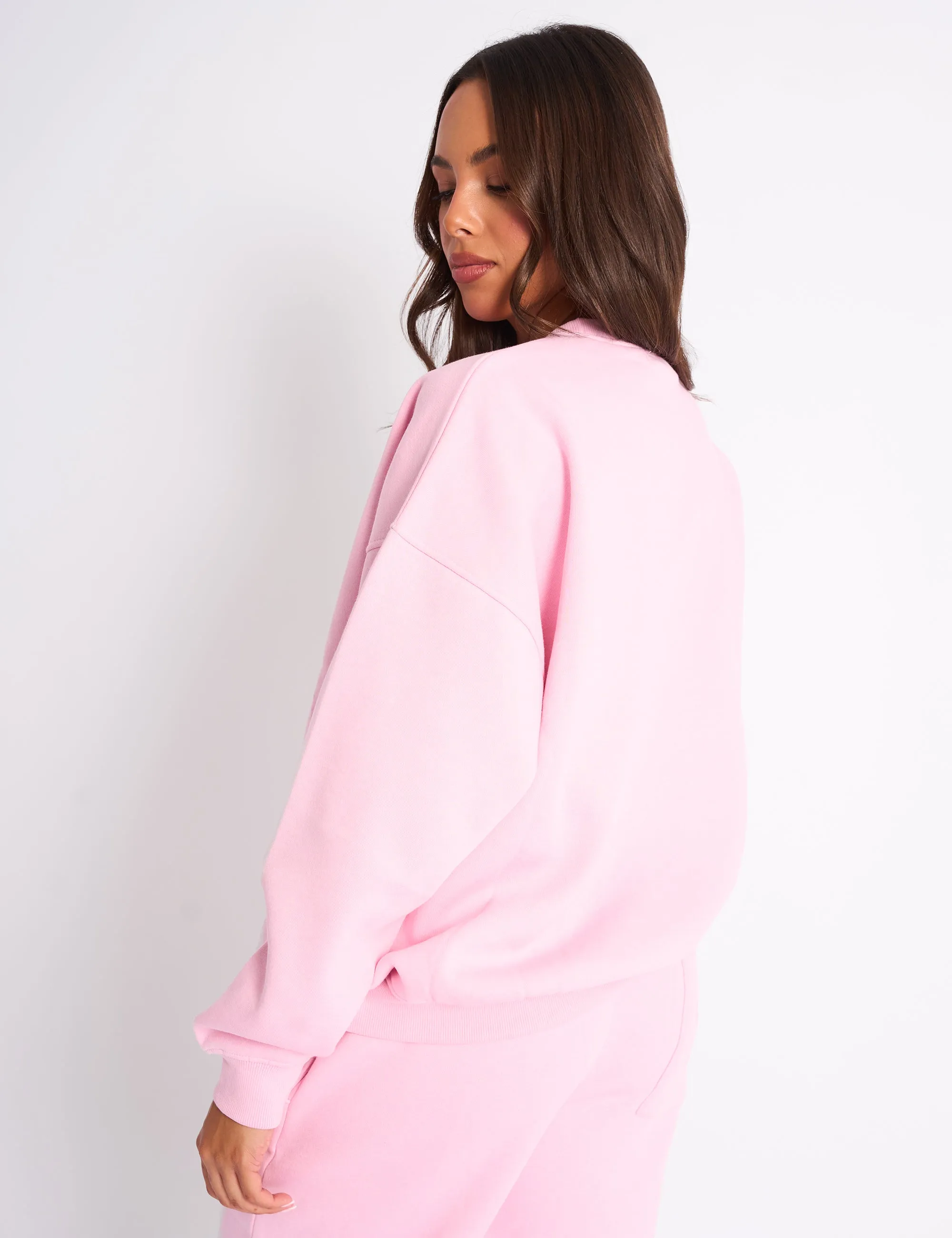 Kaiia Sport Oversized Sweatshirt Baby Pink & Red sold by Public Desire product image thumbnail 2