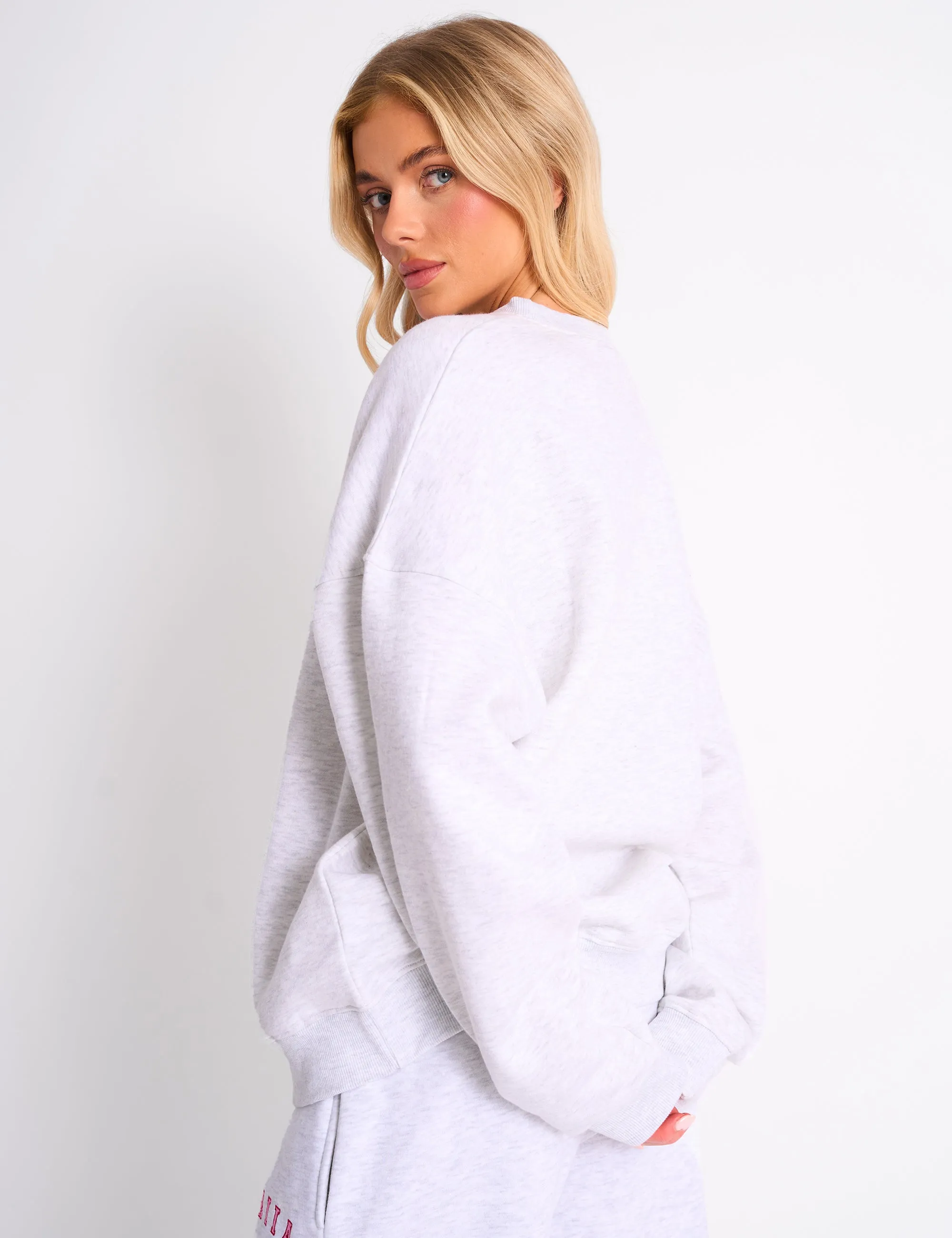 Kaiia Sport Oversized Sweatshirt Grey Marl & Red sold by Public Desire product image thumbnail 2