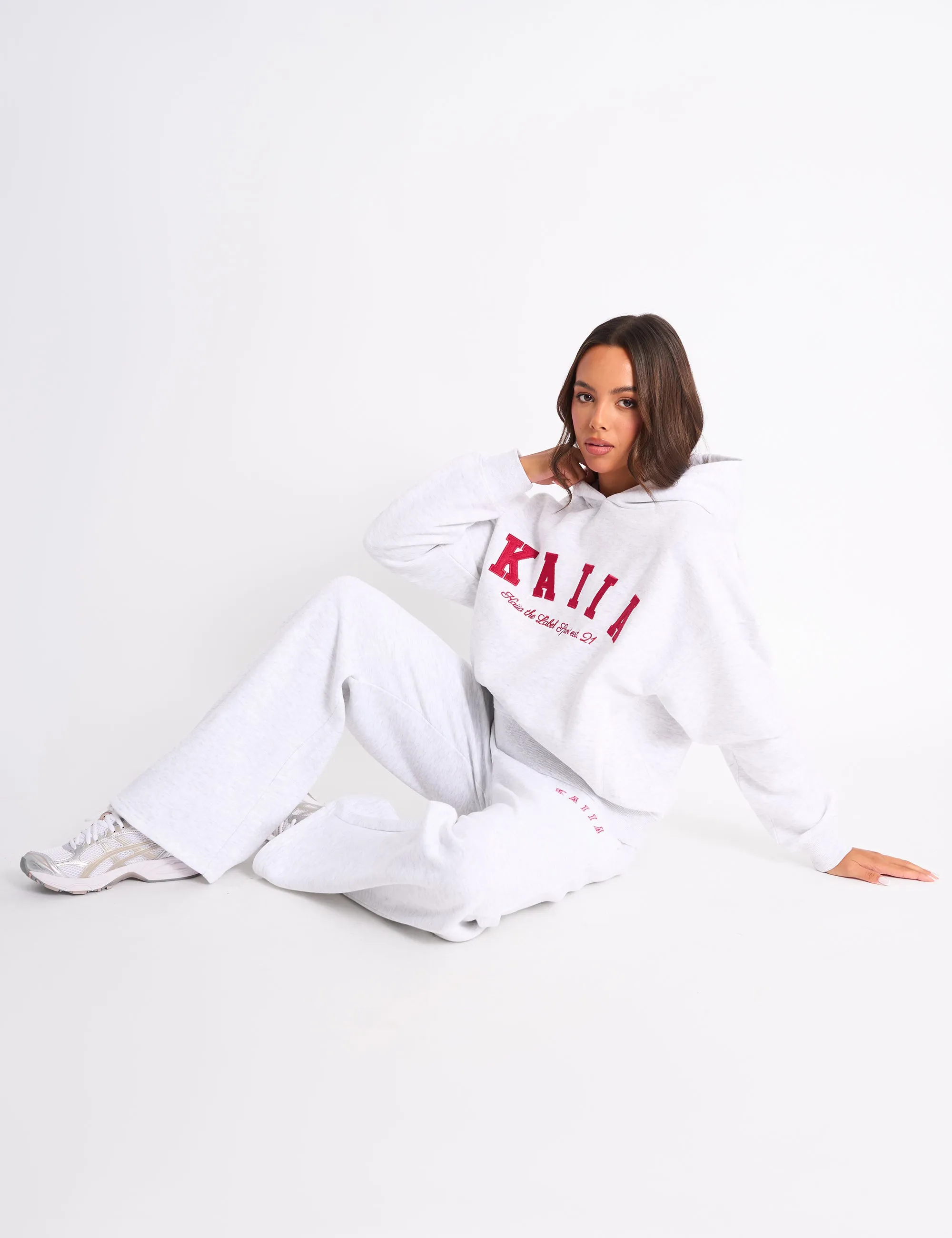 Kaiia Sport Oversized Hoodie Grey Marl & Red sold by Public Desire product image thumbnail 3