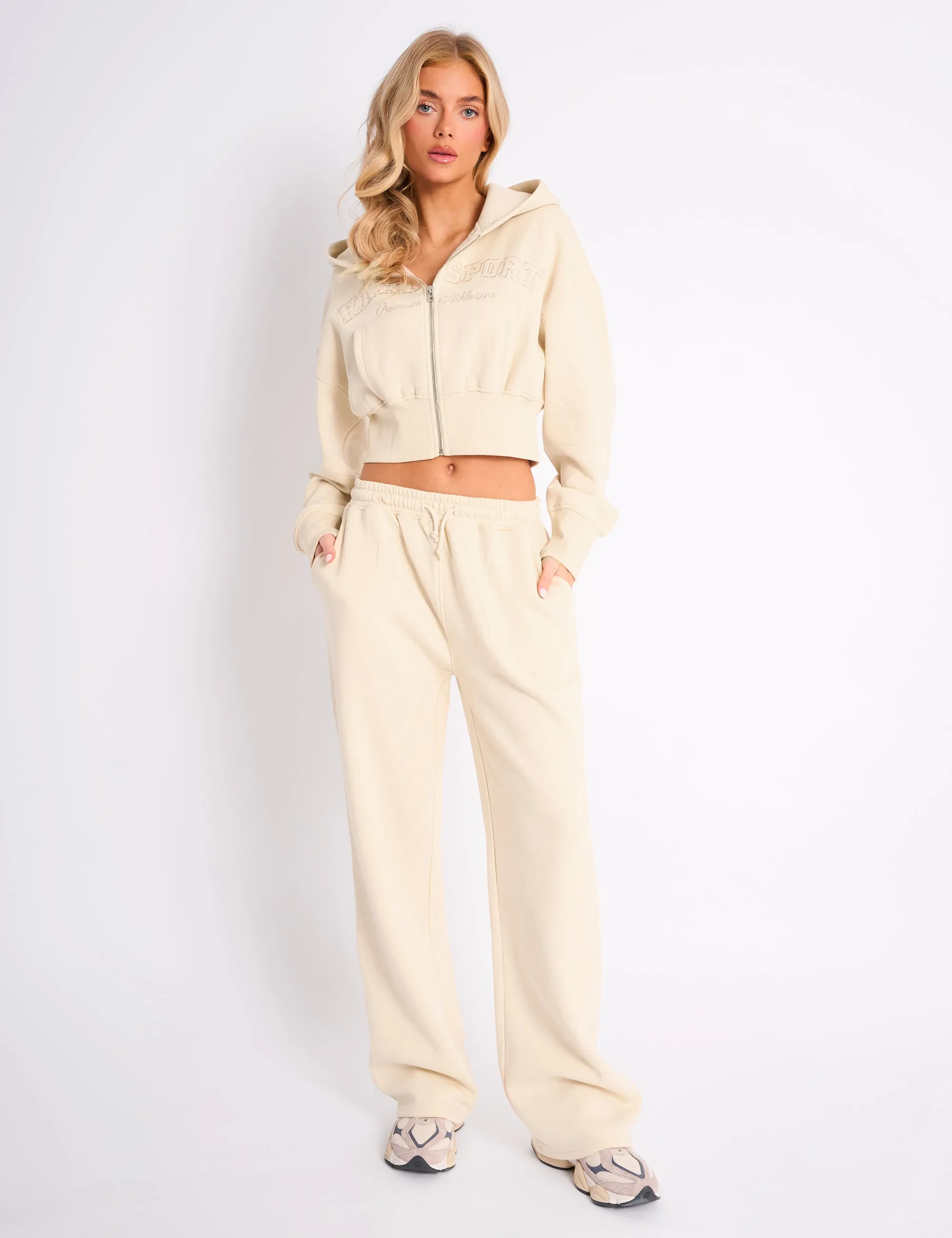 Kaiia Sport Wide Leg Joggers Buttercream sold by Public Desire