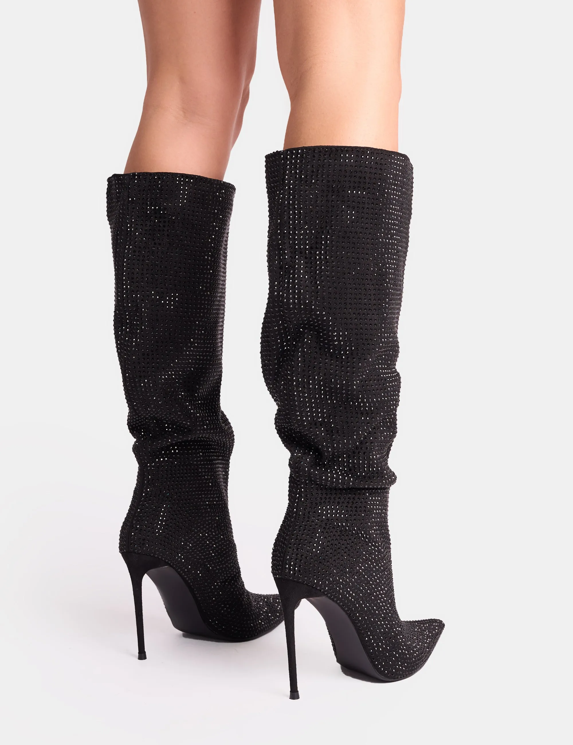Lothario Black Diamante Knee High Boots sold by Public Desire product image thumbnail 3