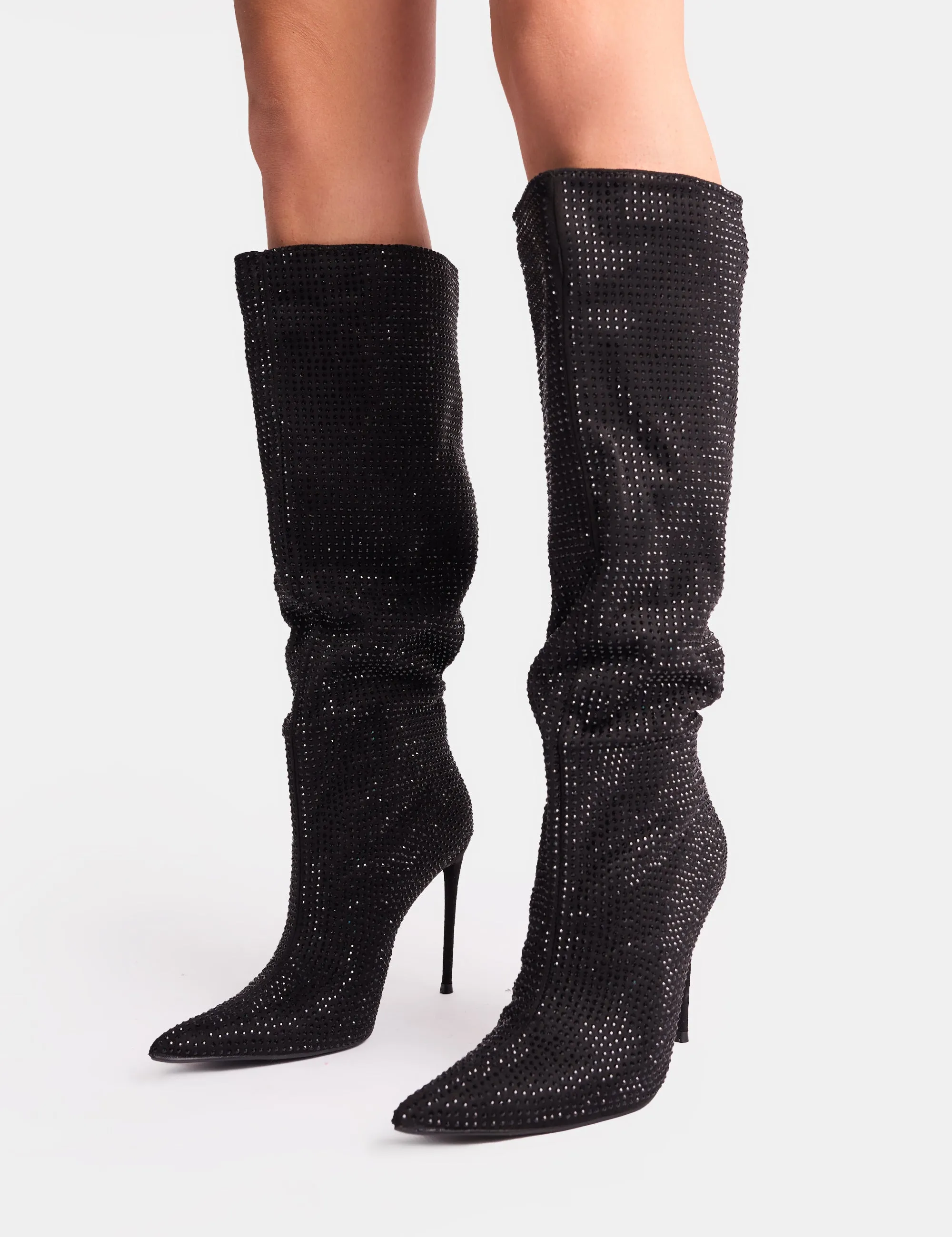 Lothario Black Diamante Knee High Boots sold by Public Desire product image thumbnail 4