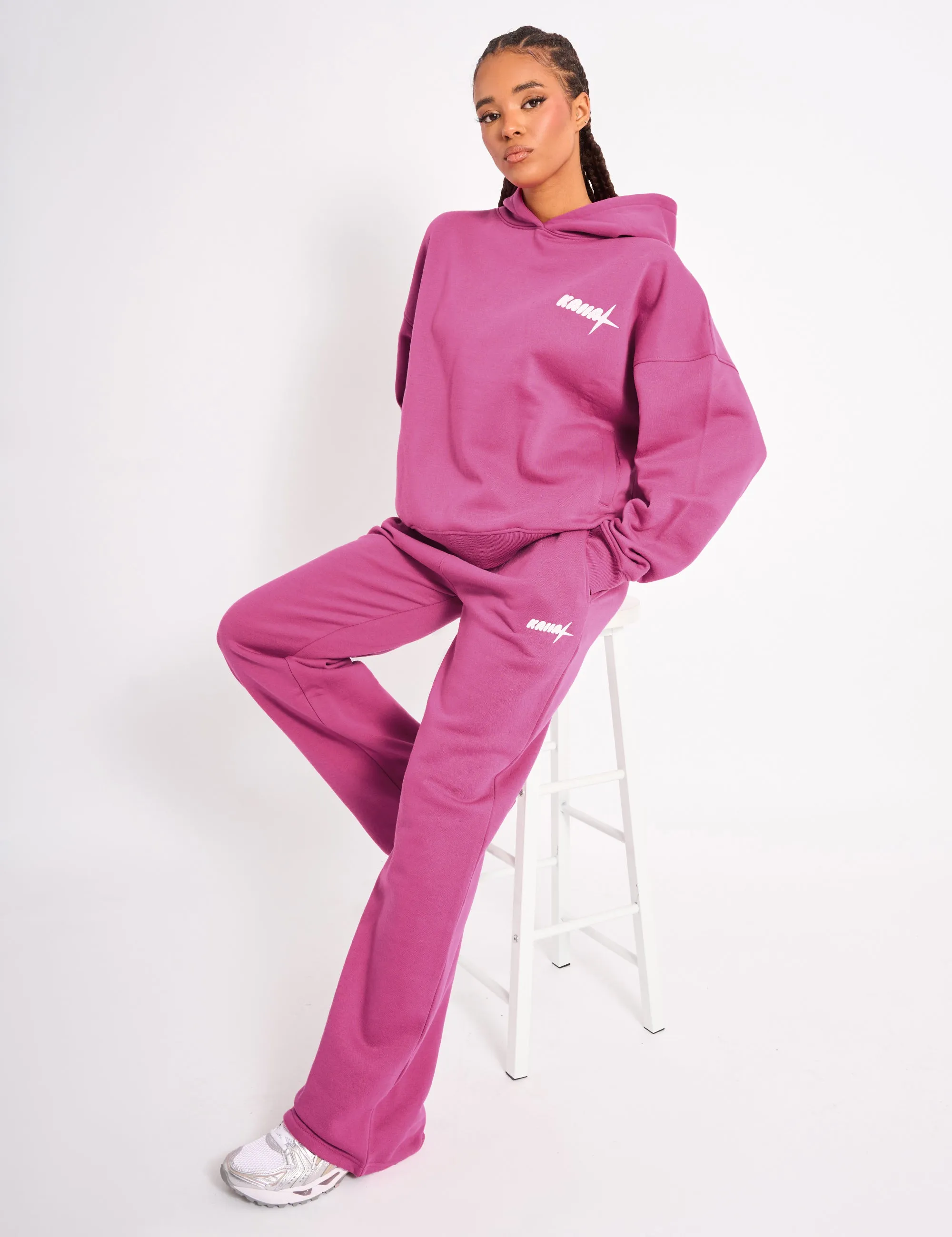 Kaiia Star Graphic Oversized Hoodie Hot Pink sold by Public Desire product image thumbnail 3