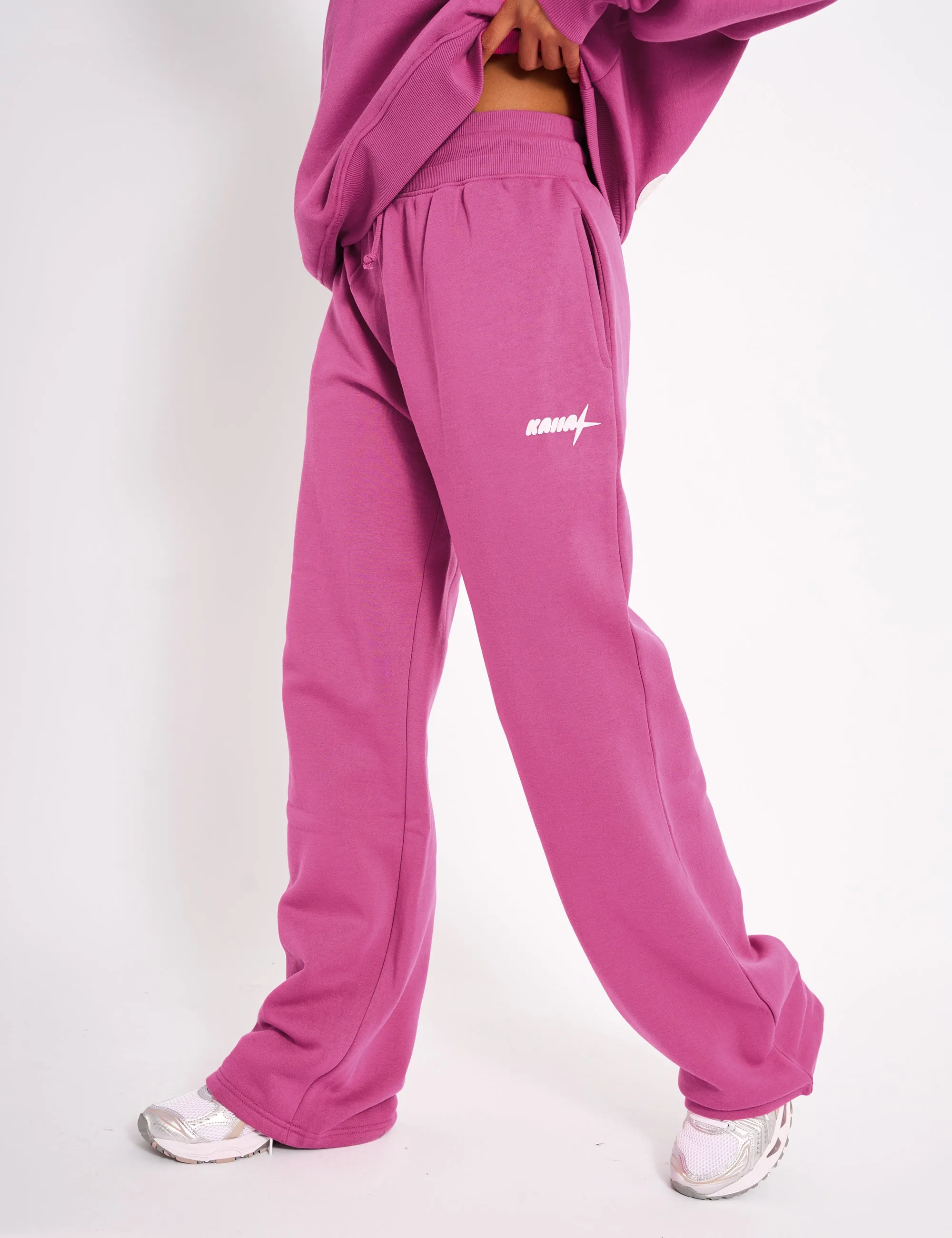 Kaiia Star Wide Leg Joggers Hot Pink sold by Public Desire product image thumbnail 2